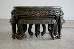 Mid-Century Hand-Carved Chinese Tea Table by George Zee Company