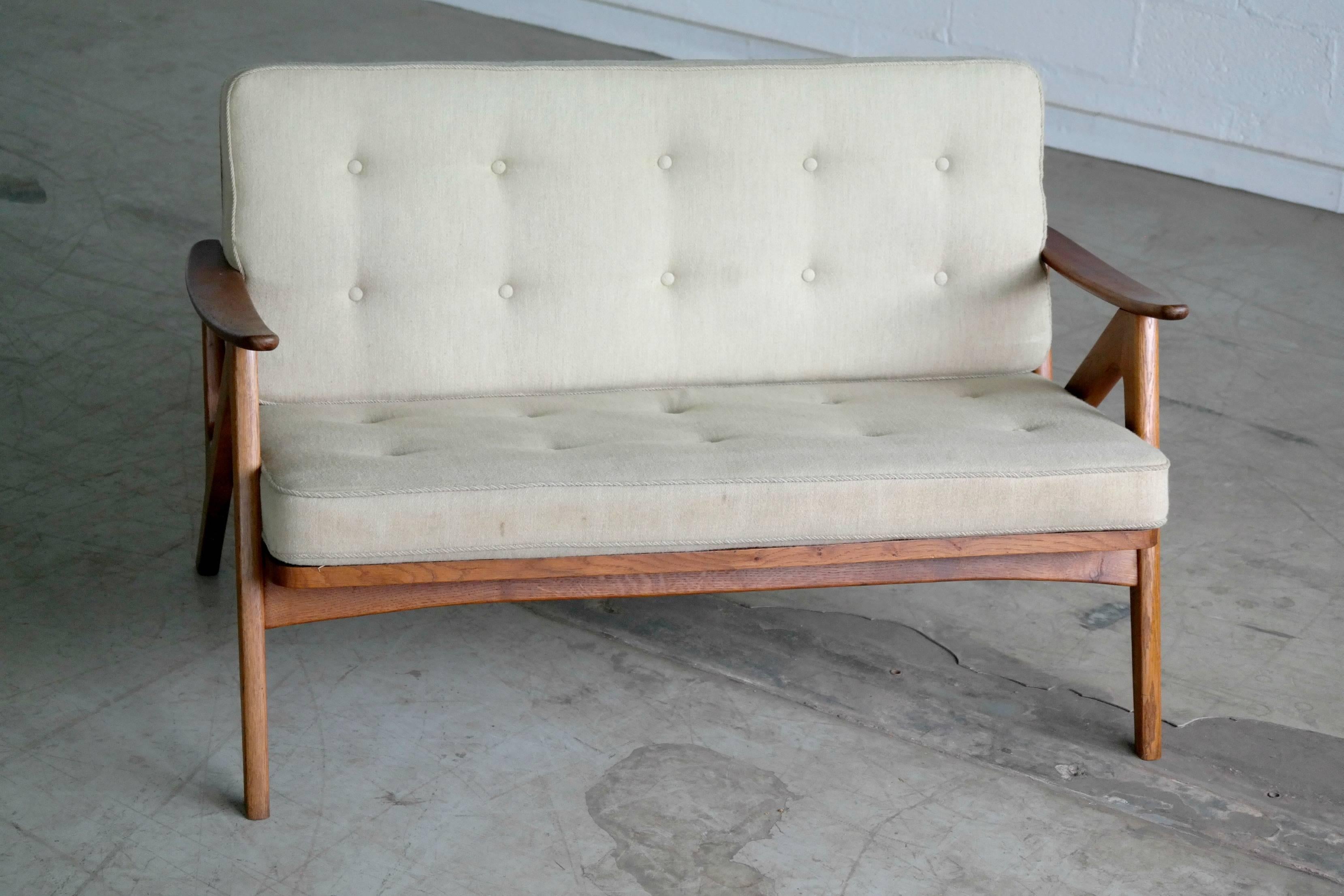 Mid-20th Century Arne Hovmand-Olsen Style Danish 2Seater Sofa or Loveseat 