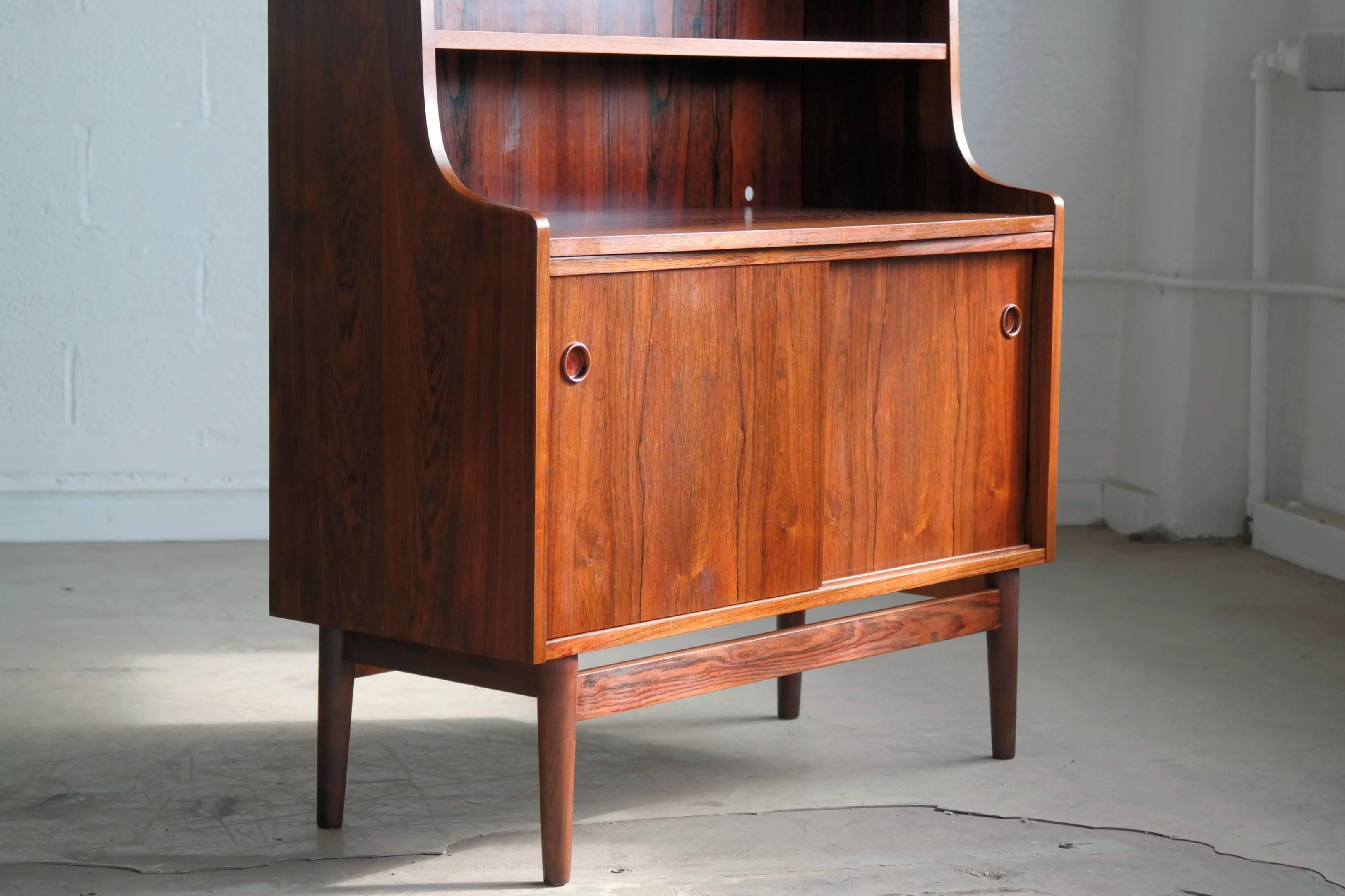 Mid-Century Modern Danish Rosewood Bookcase by Johannes Sorth for Bornholm's Mobler
