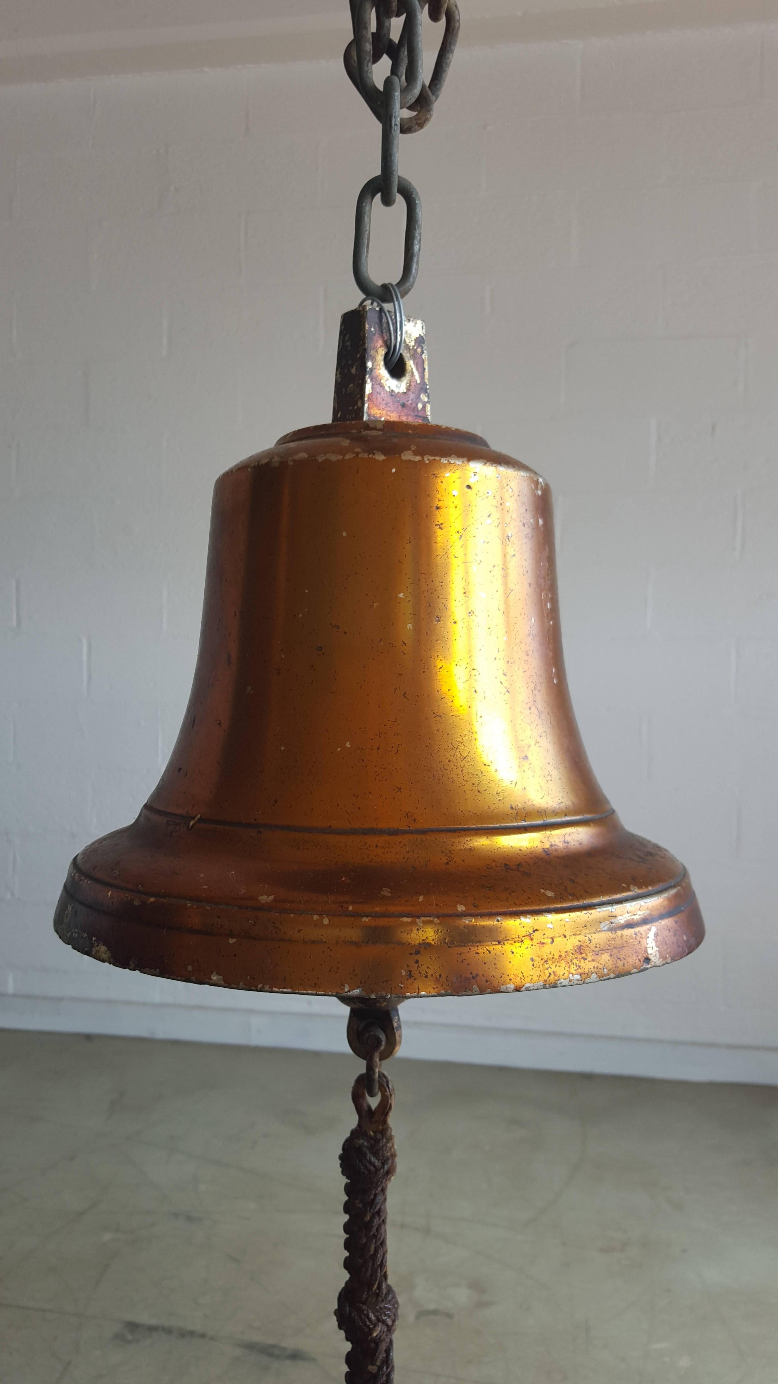 Mid-Century Modern Large Danish Midcentury Brass Ship's Bell