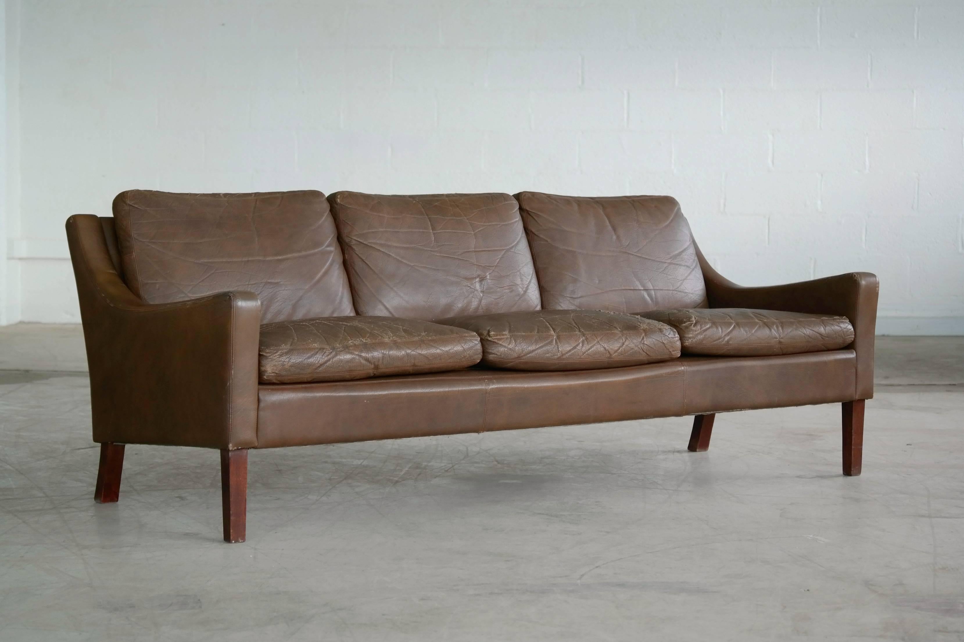 danish style leather sofa