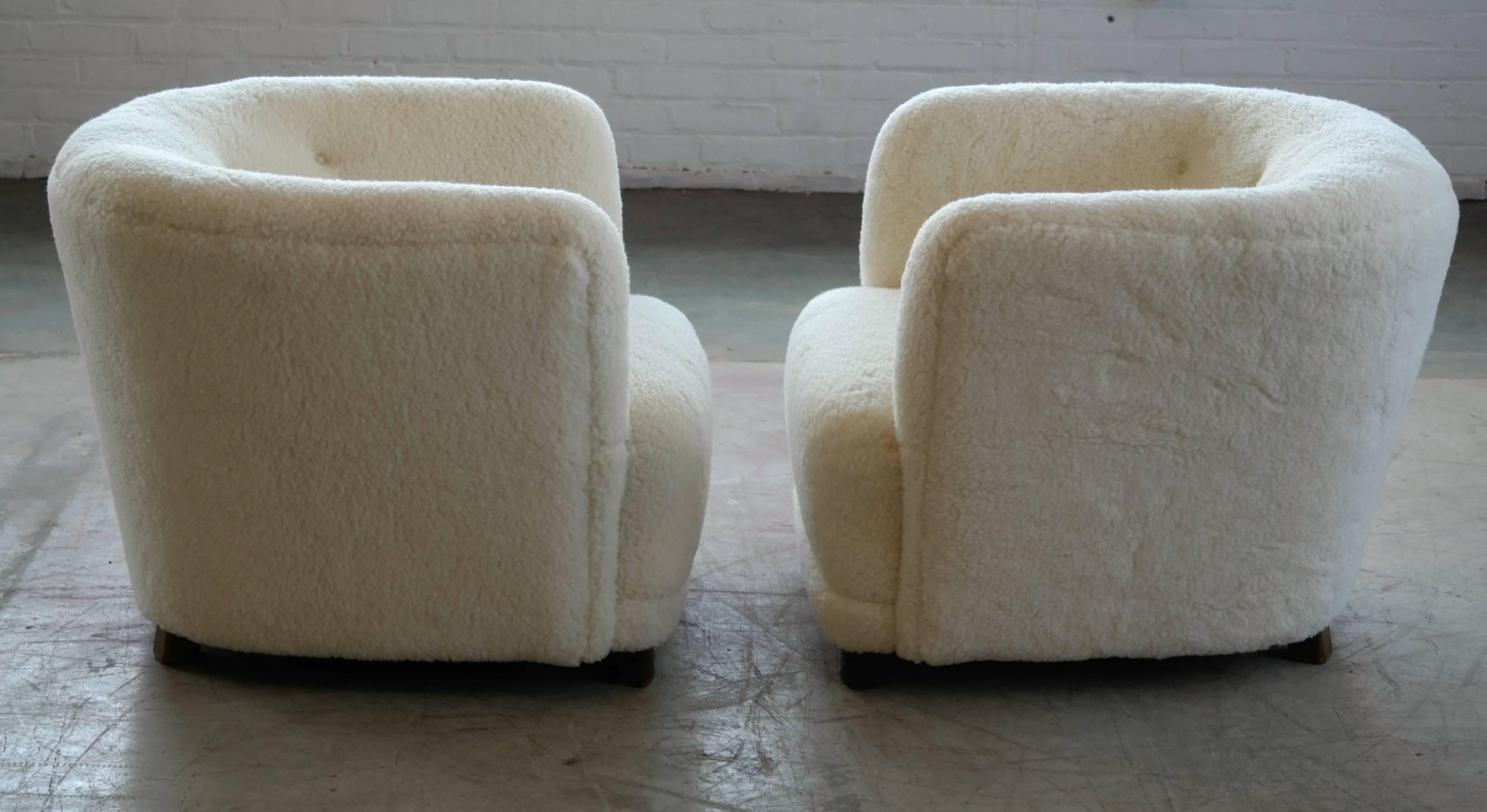 Beech Viggo Boesen Style Pair of Lounge Chairs by Slagelse Mobelvaerk