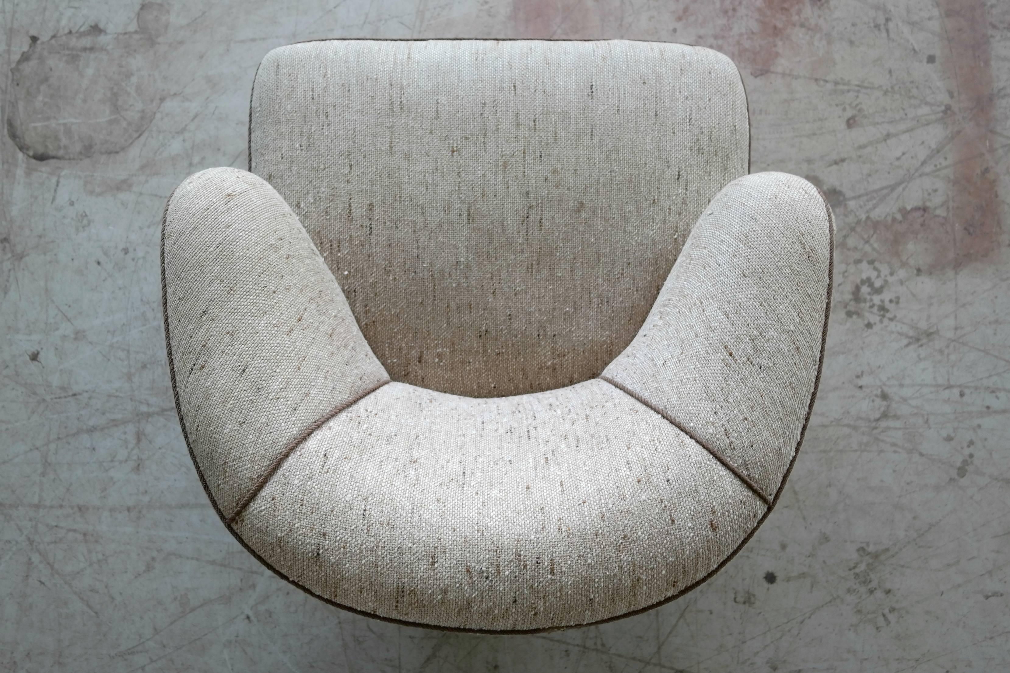 Mid-20th Century Viggo Boesen Attributed Lounge Chair, 1940s Danish, Midcentury