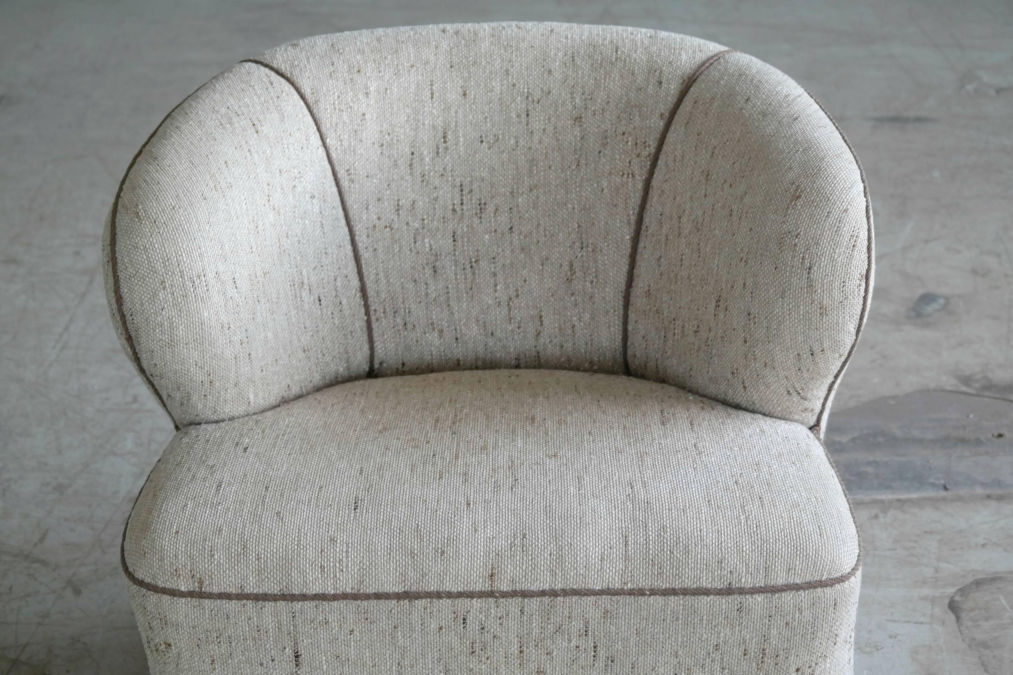 Viggo Boesen Attributed Lounge Chair, 1940s Danish, Midcentury 1