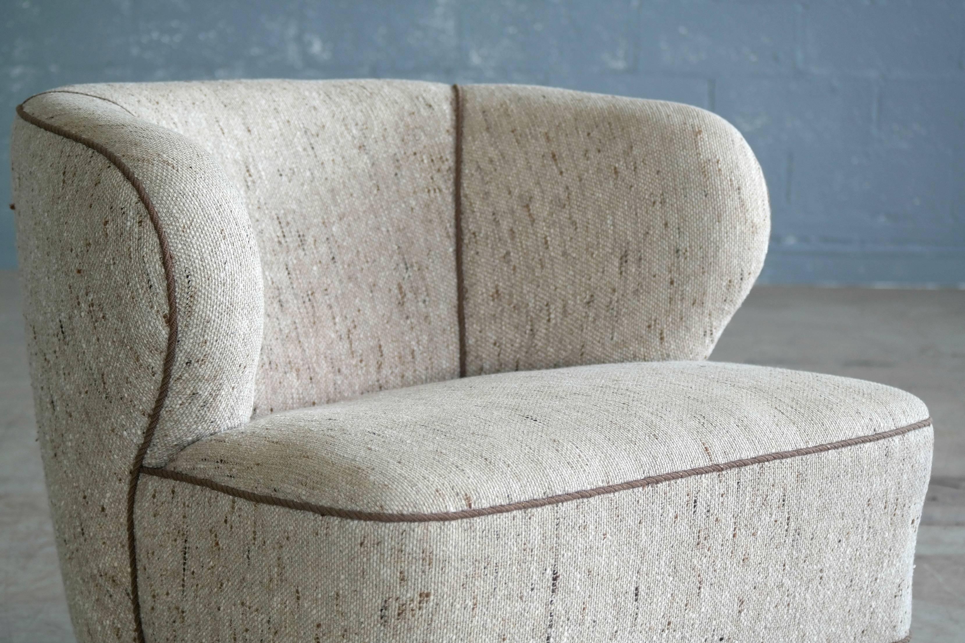 Viggo Boesen Attributed Lounge Chair, 1940s Danish, Midcentury In Excellent Condition In Bridgeport, CT