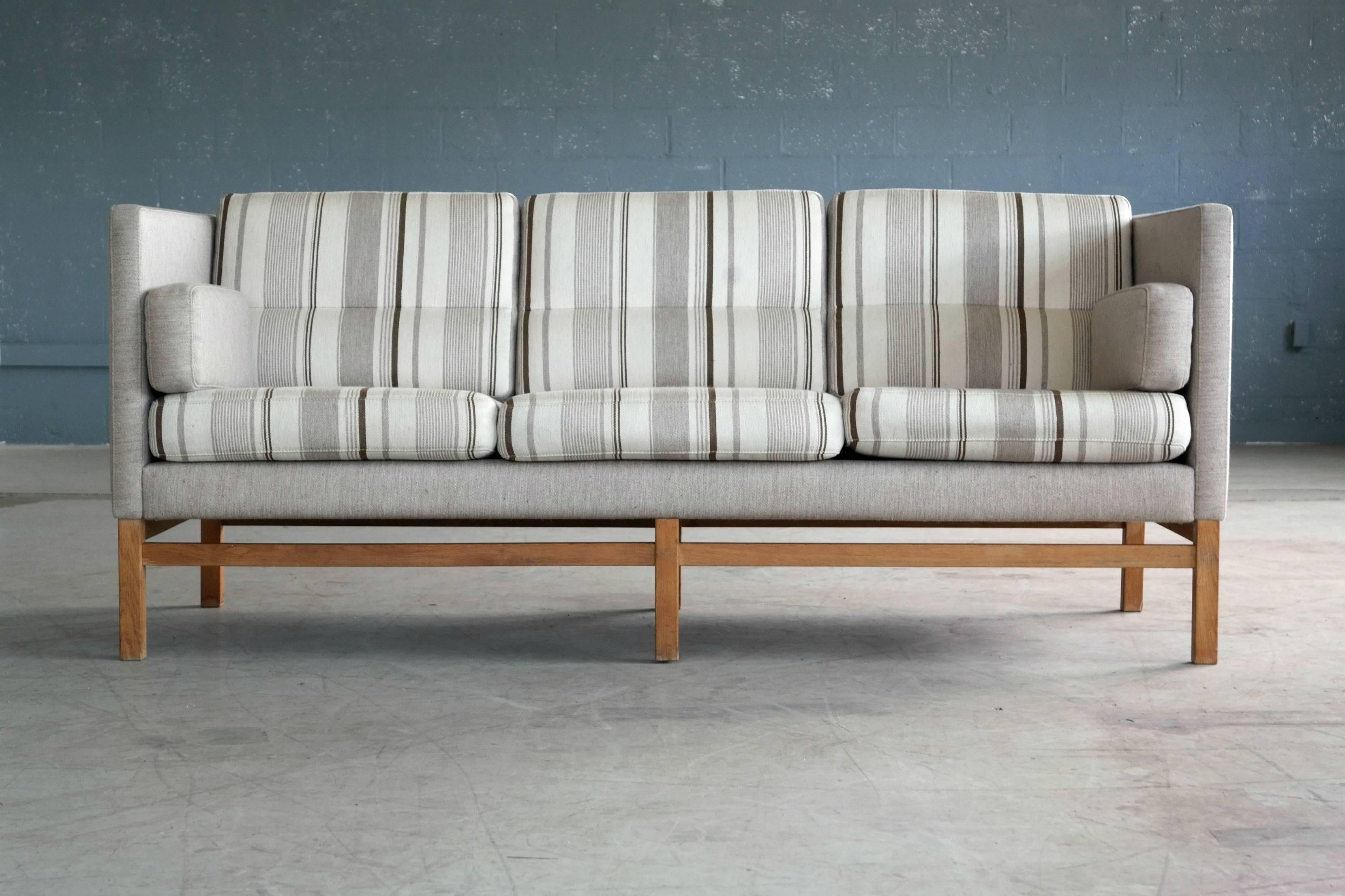 Mid-Century Modern Erik Jørgensen Style Sofa in Wool and Oak