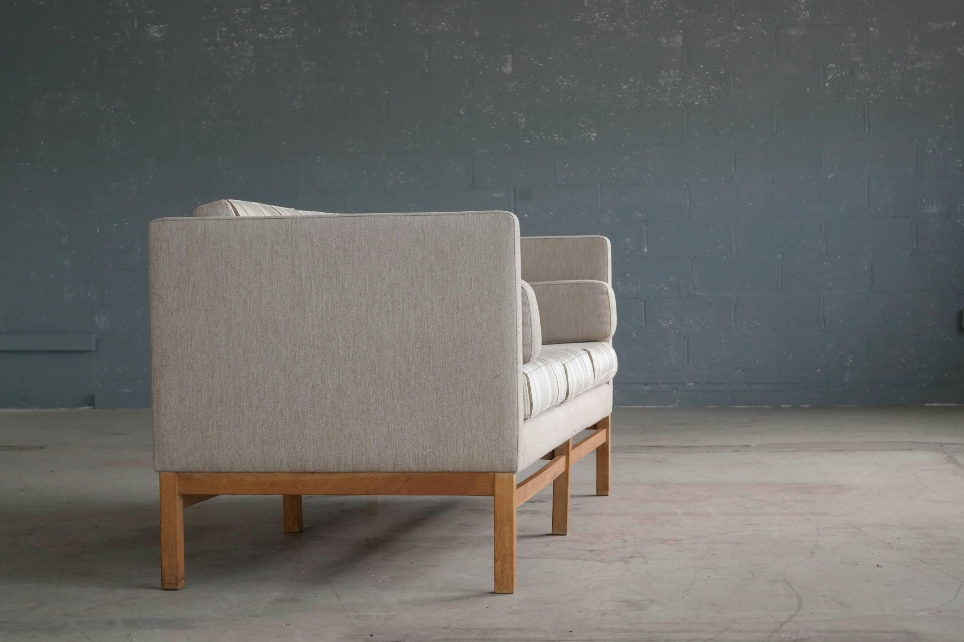 Danish Erik Jørgensen Style Sofa in Wool and Oak