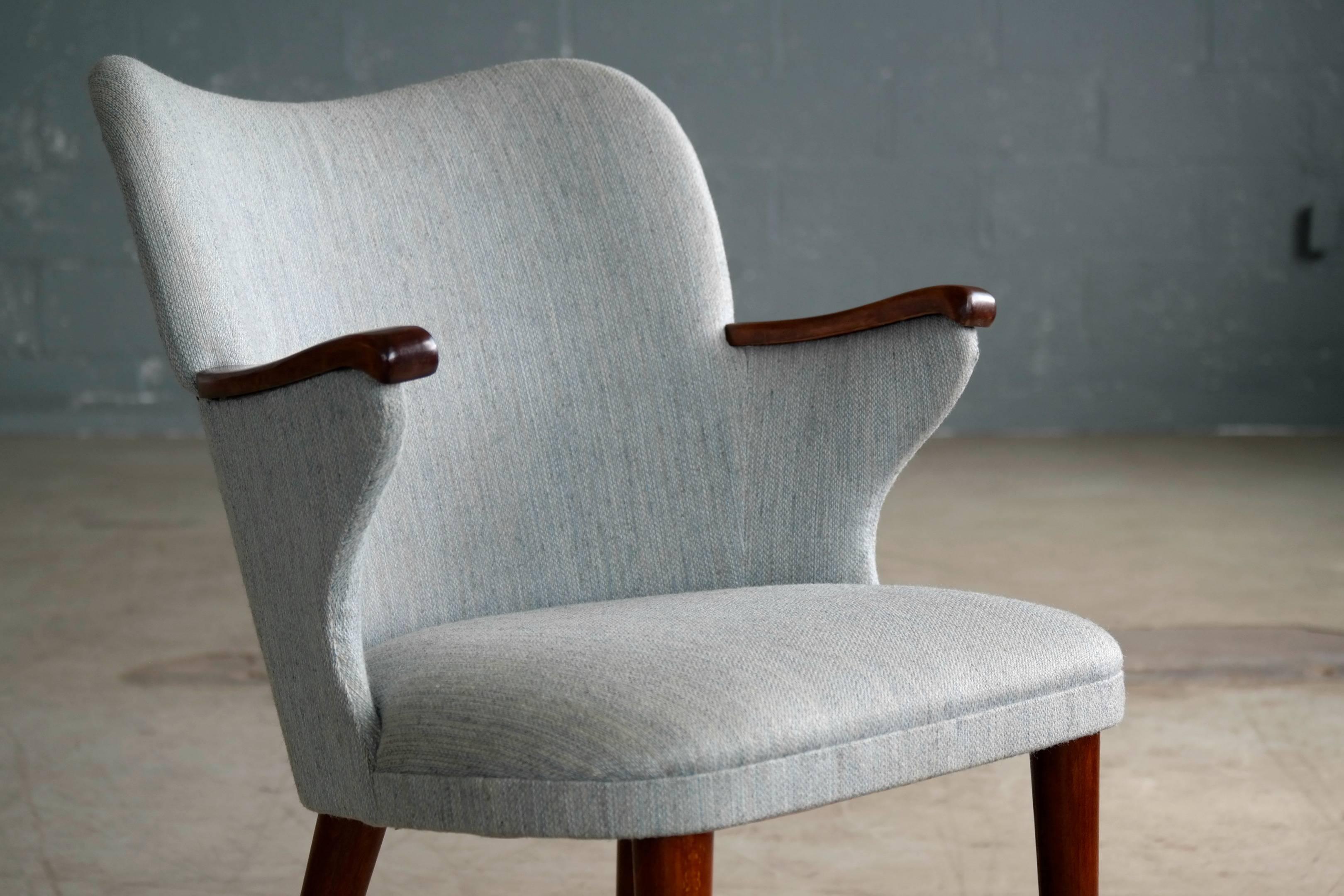 Mid-Century Modern Frode Holm Attributed Teak Vanity Chair