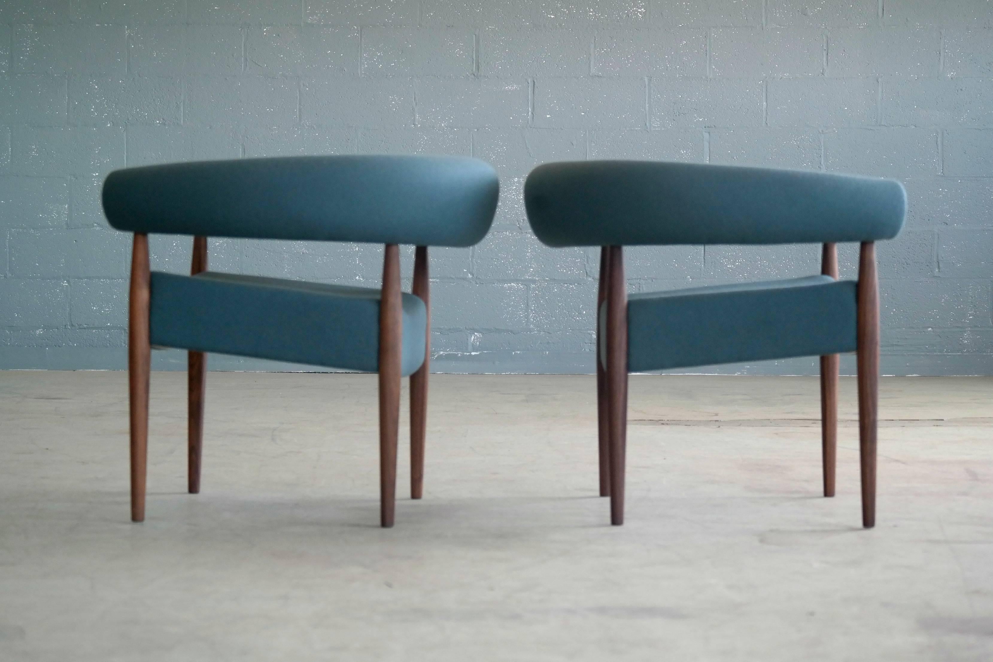 Pair of Nanna Ditzel Ring Chairs in Walnut and Wool for GETAMA 1