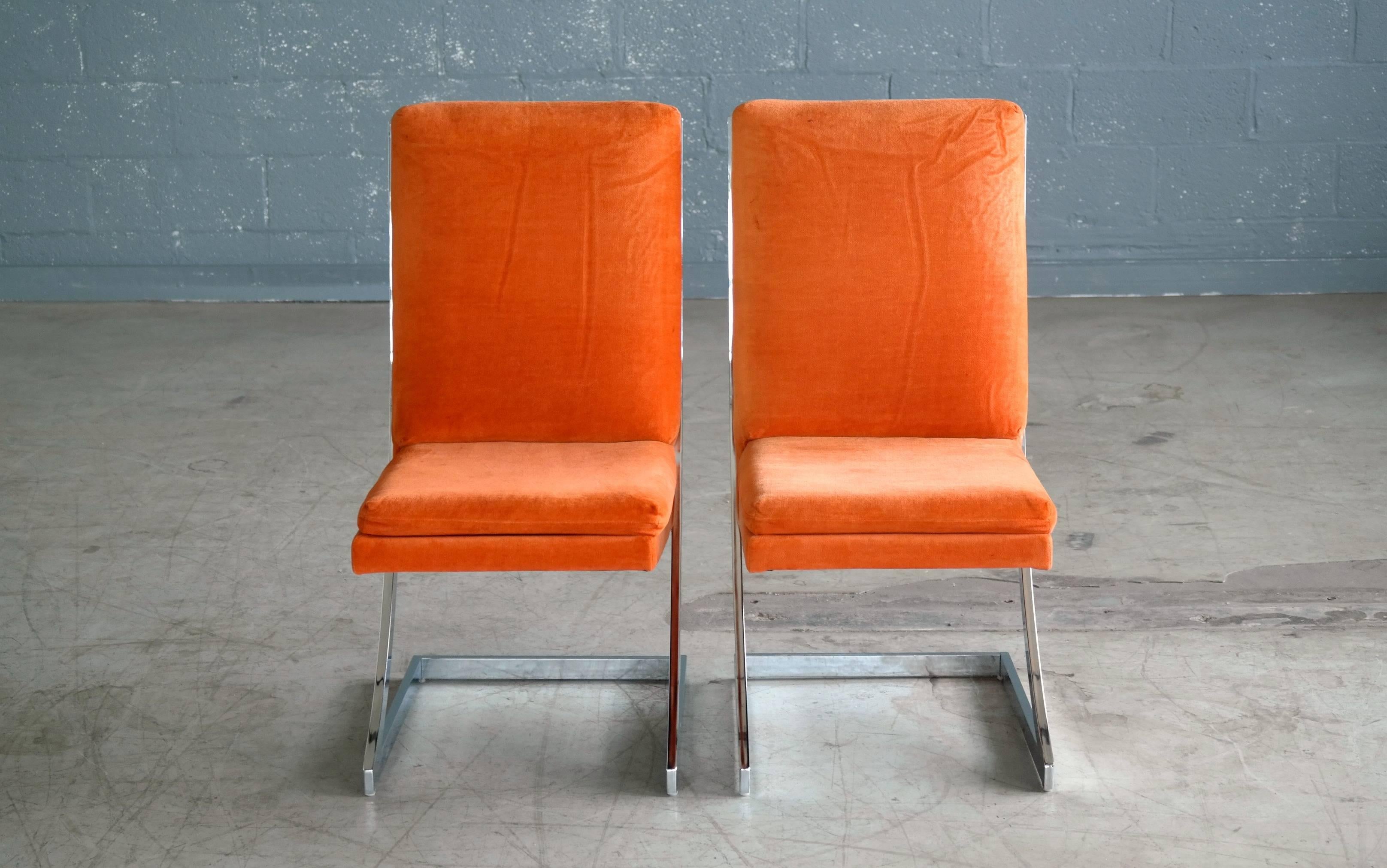Milo Baughman Eight Chrome 'Z-Dining Chairs' for Design Institute of America 1