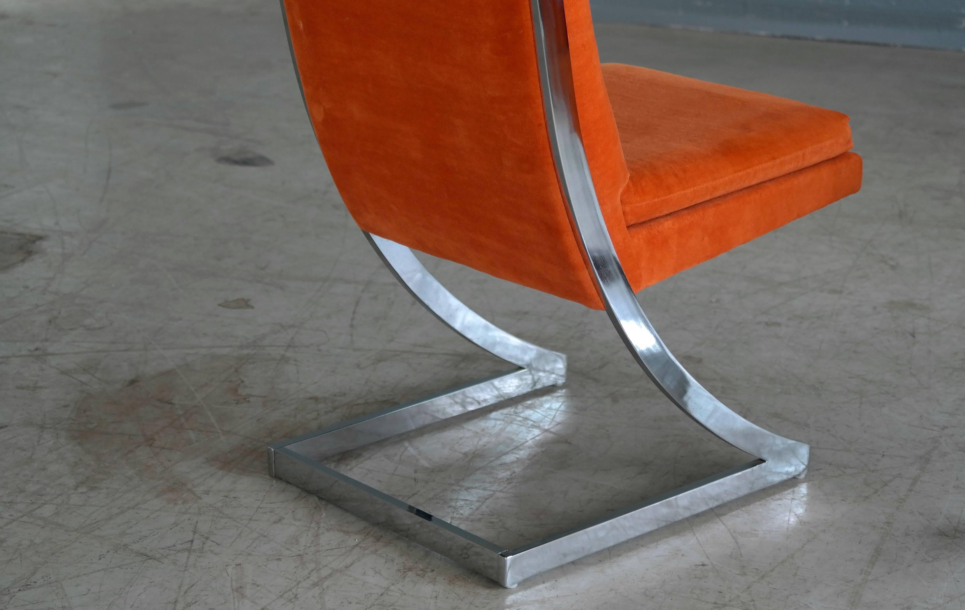 Milo Baughman Eight Chrome 'Z-Dining Chairs' for Design Institute of America 2