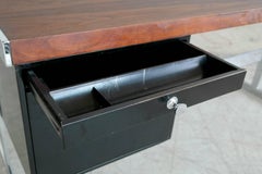 Milo Baughman Attributed Style Chrome and Rosewood Desk