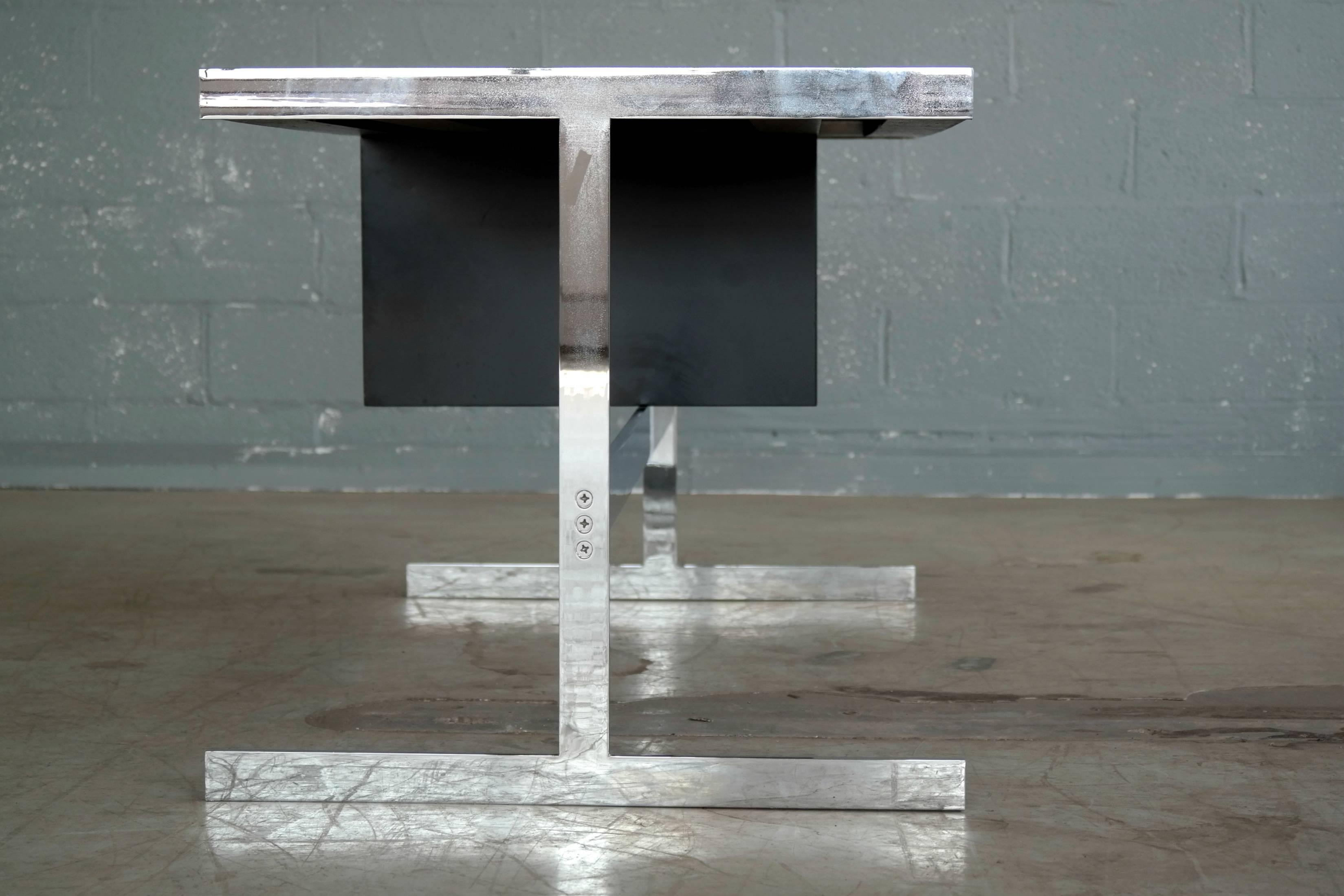 Milo Baughman Attributed Style Chrome and Rosewood Desk 1