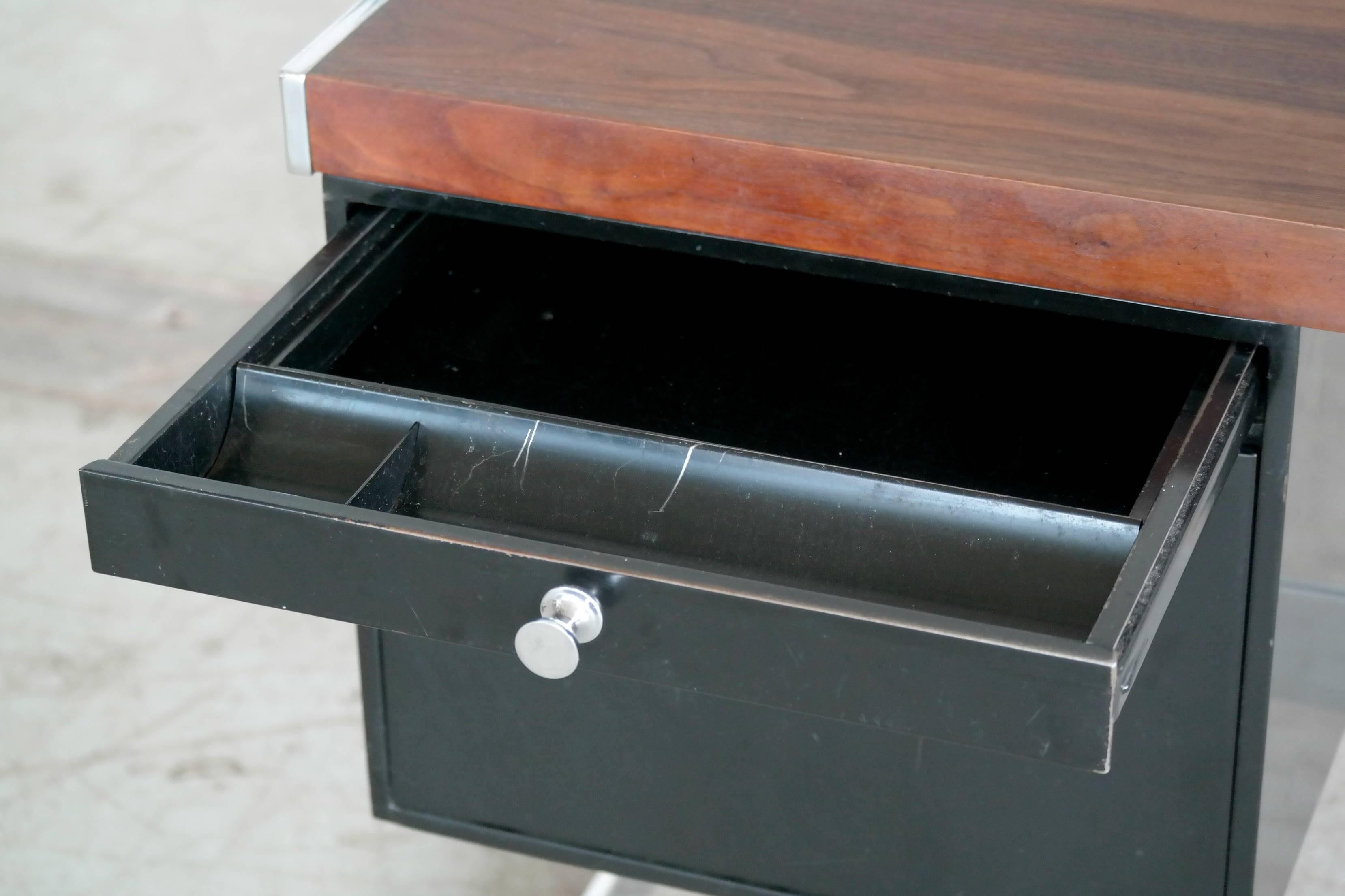 Milo Baughman Attributed Style Chrome and Rosewood Desk 3