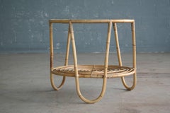 Tavolino in rattan di Viggo Boesen per E.V.A. Nissen