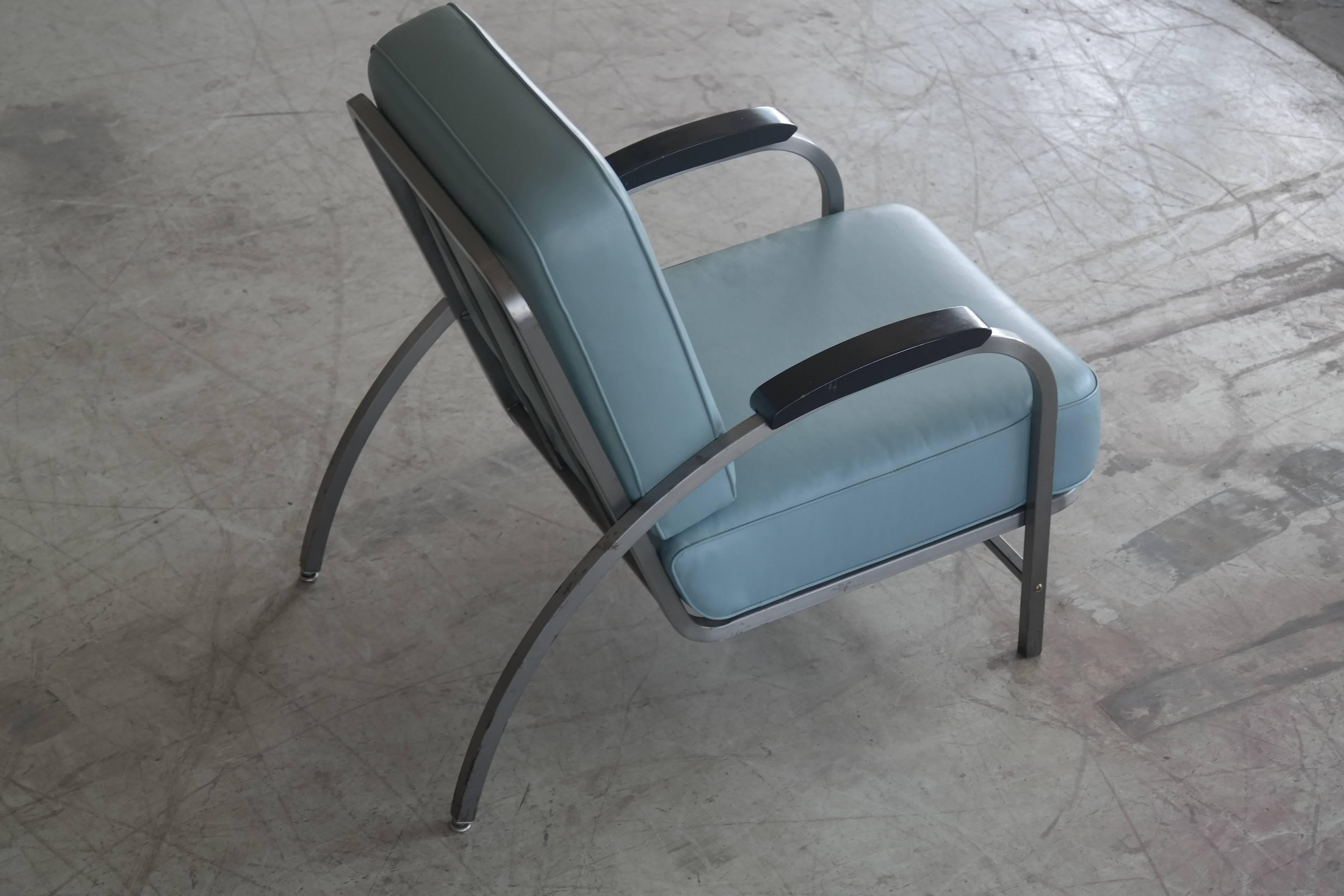 American Art Deco Lounge Chair Model Flatiron for Rehab Furniture, USA