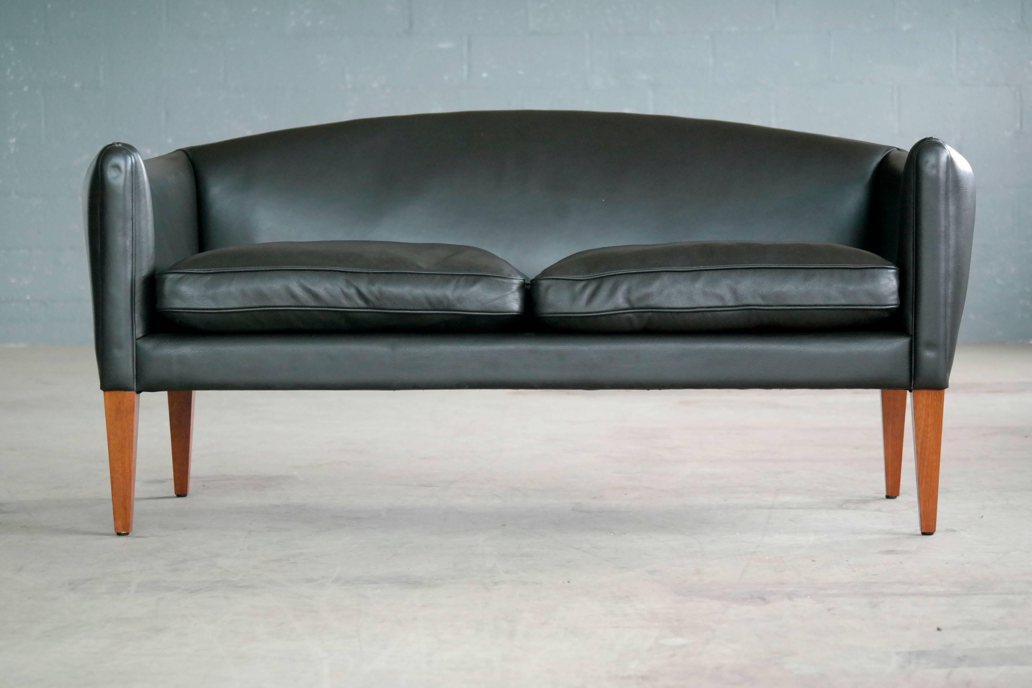 Mid-Century Modern Illum Wikkelsø Two-Seat Sofa or Settee for Holger Christiansen