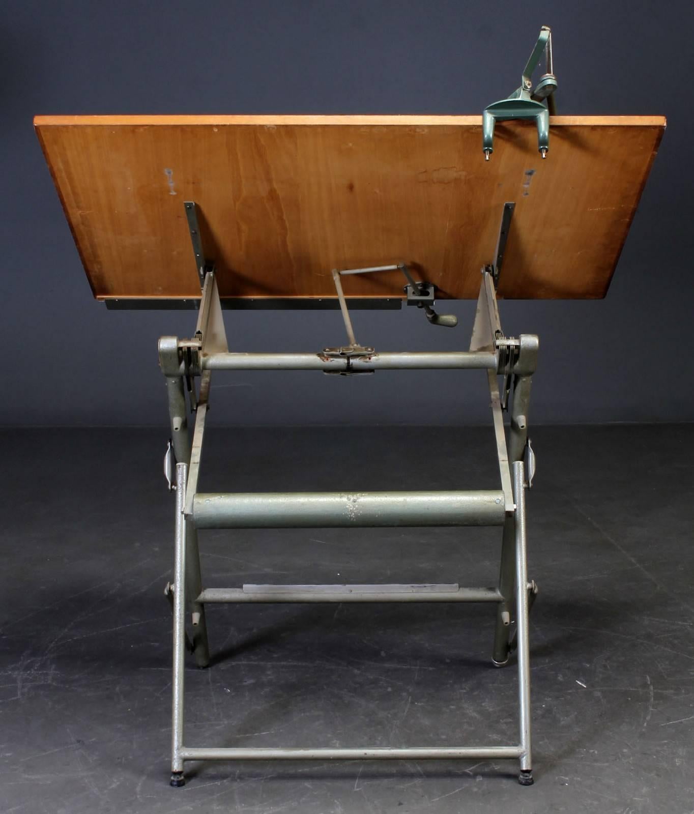 Powder-Coated Danish Midcentury Architect Drafting Table by Nordisk Tegnemaskine Fabrik