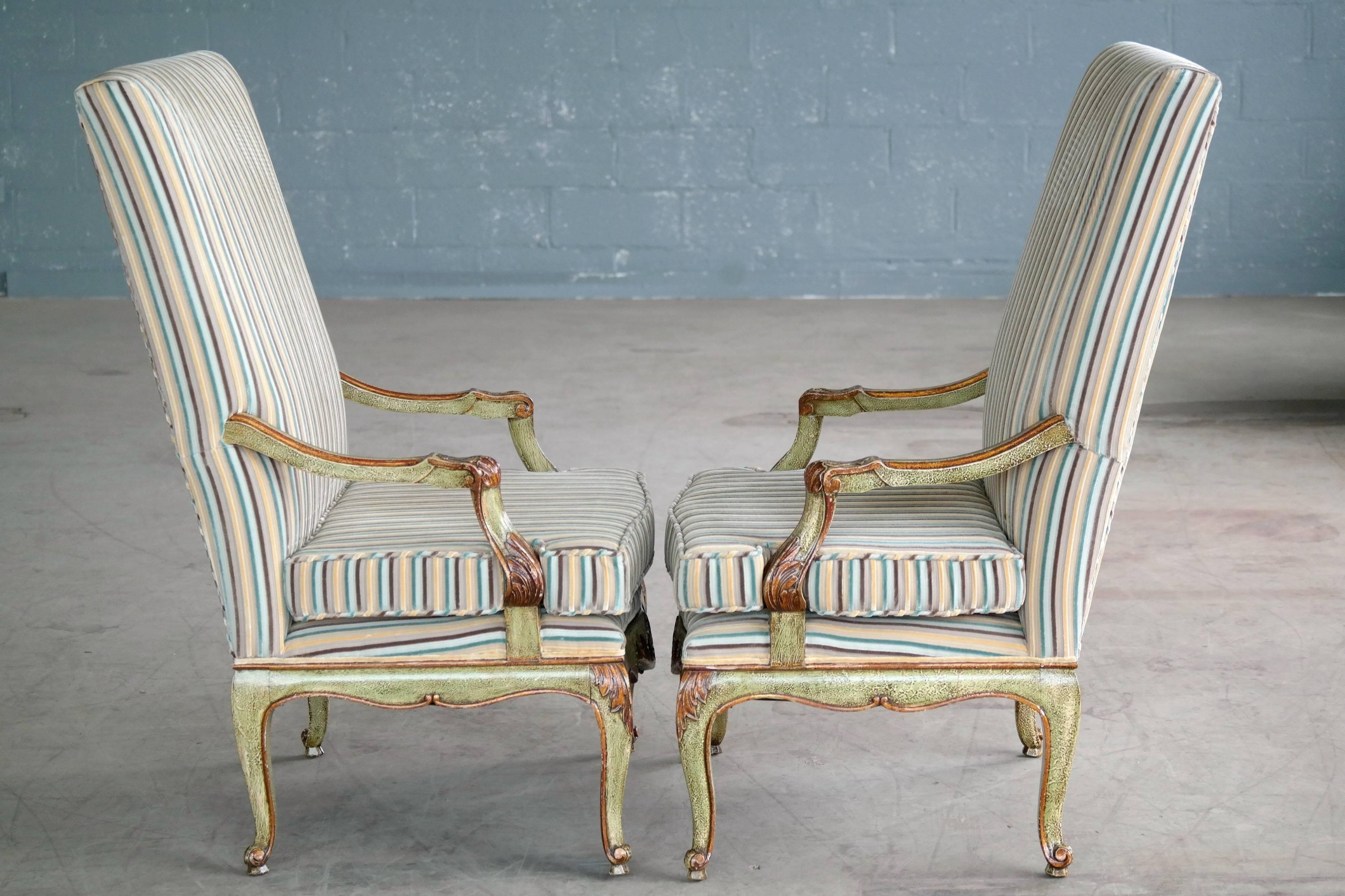 Danish Regency Style Armchairs from Early 1900s In Excellent Condition In Bridgeport, CT