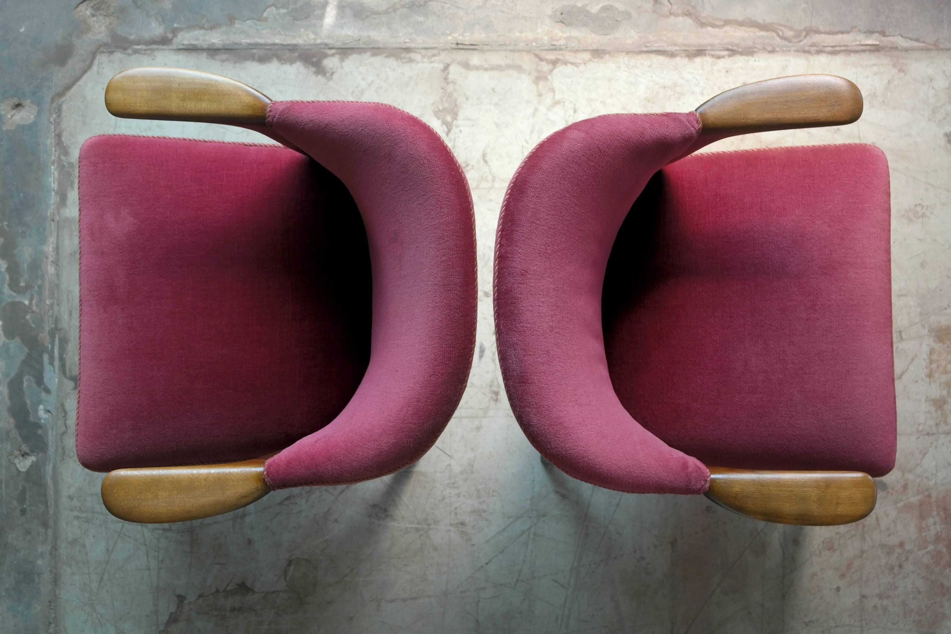 Knud Risager Pair of Mama Bear Style Lounge or Armchairs for Slagelse Møbelværk 1