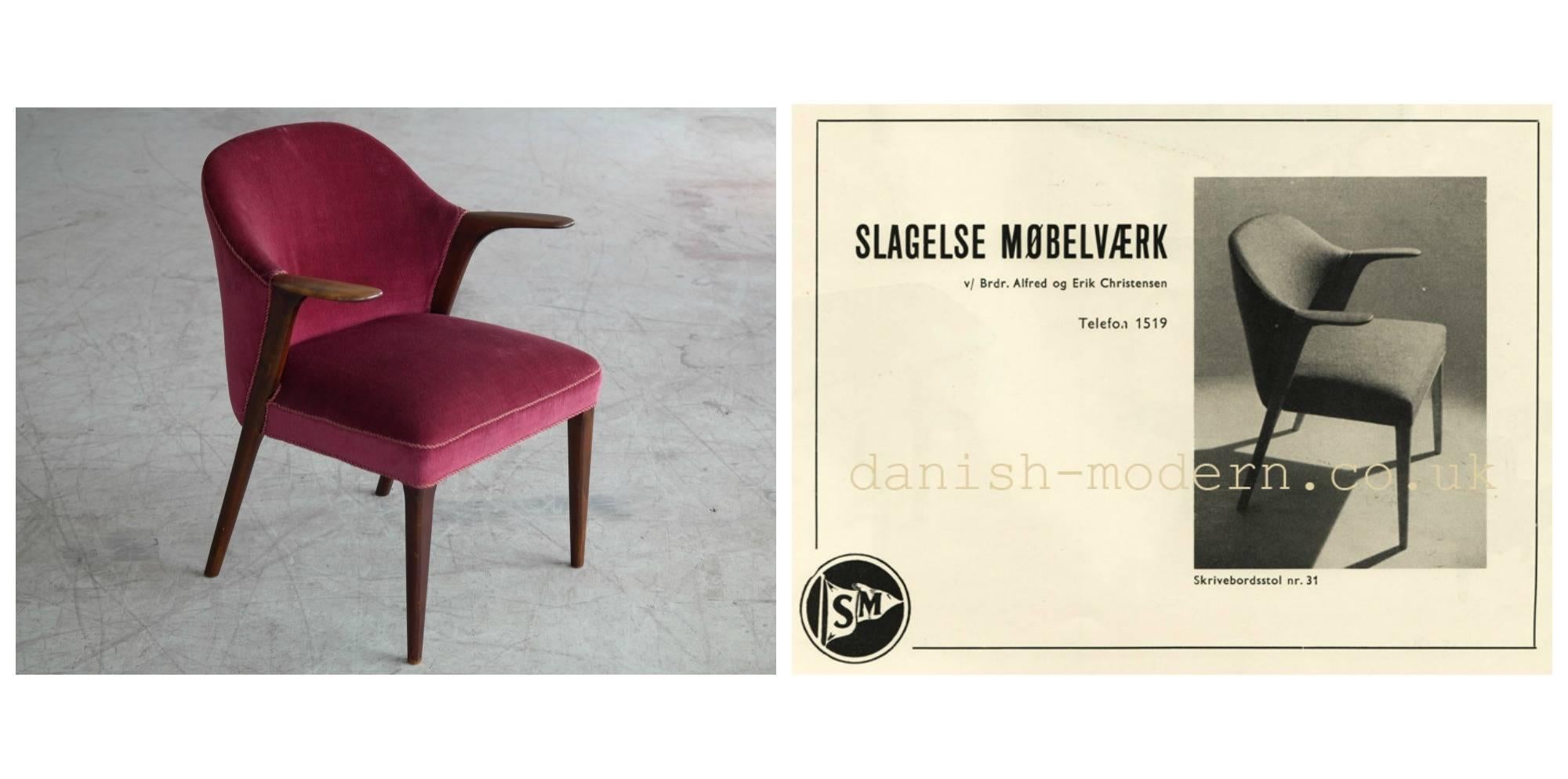 Knud Risager Pair of Mama Bear Style Lounge or Armchairs for Slagelse Møbelværk 3