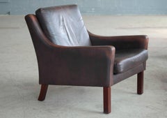 Børge Mogensen Style Low Back Easy Chair with Ottoman