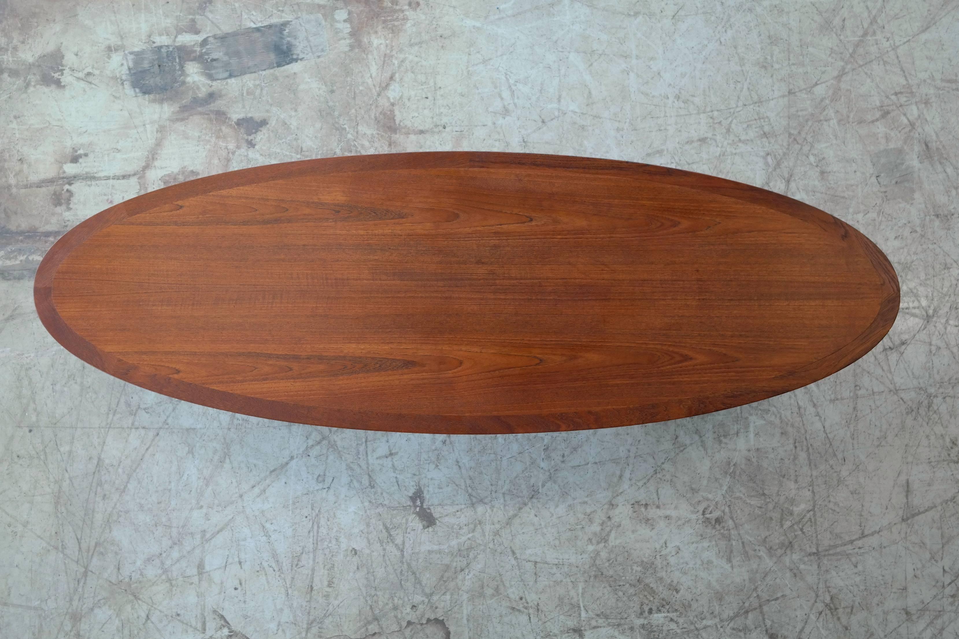 teak surfboard coffee table