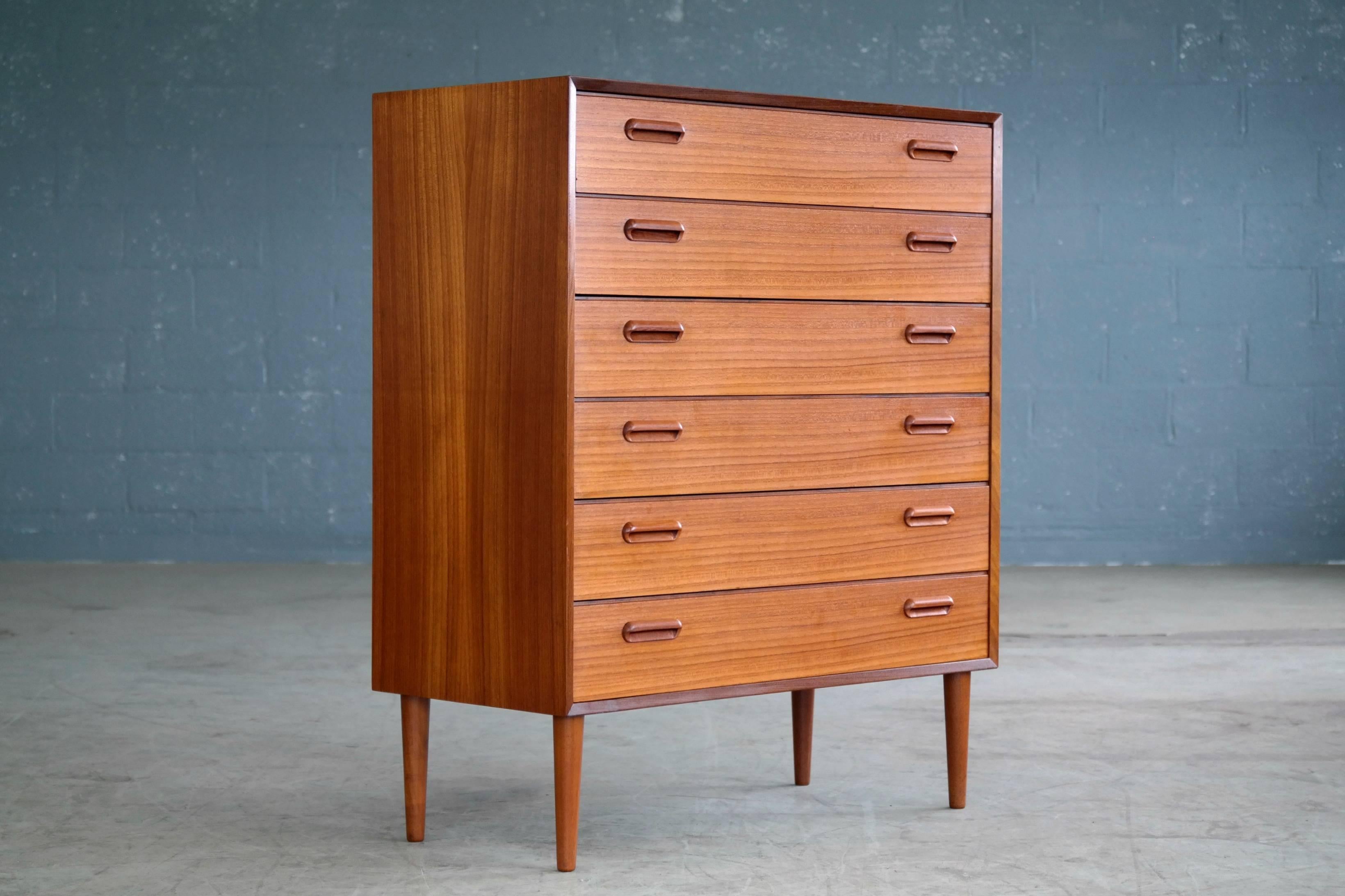 Mid-Century Modern Ib Kofod-Larsen Style Teak Dresser or Chest of Drawers Danish Midcentury
