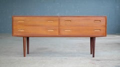 Rare Kai Kristiansen Teak Console or Double Dresser or Tv-Stand for Feldballe