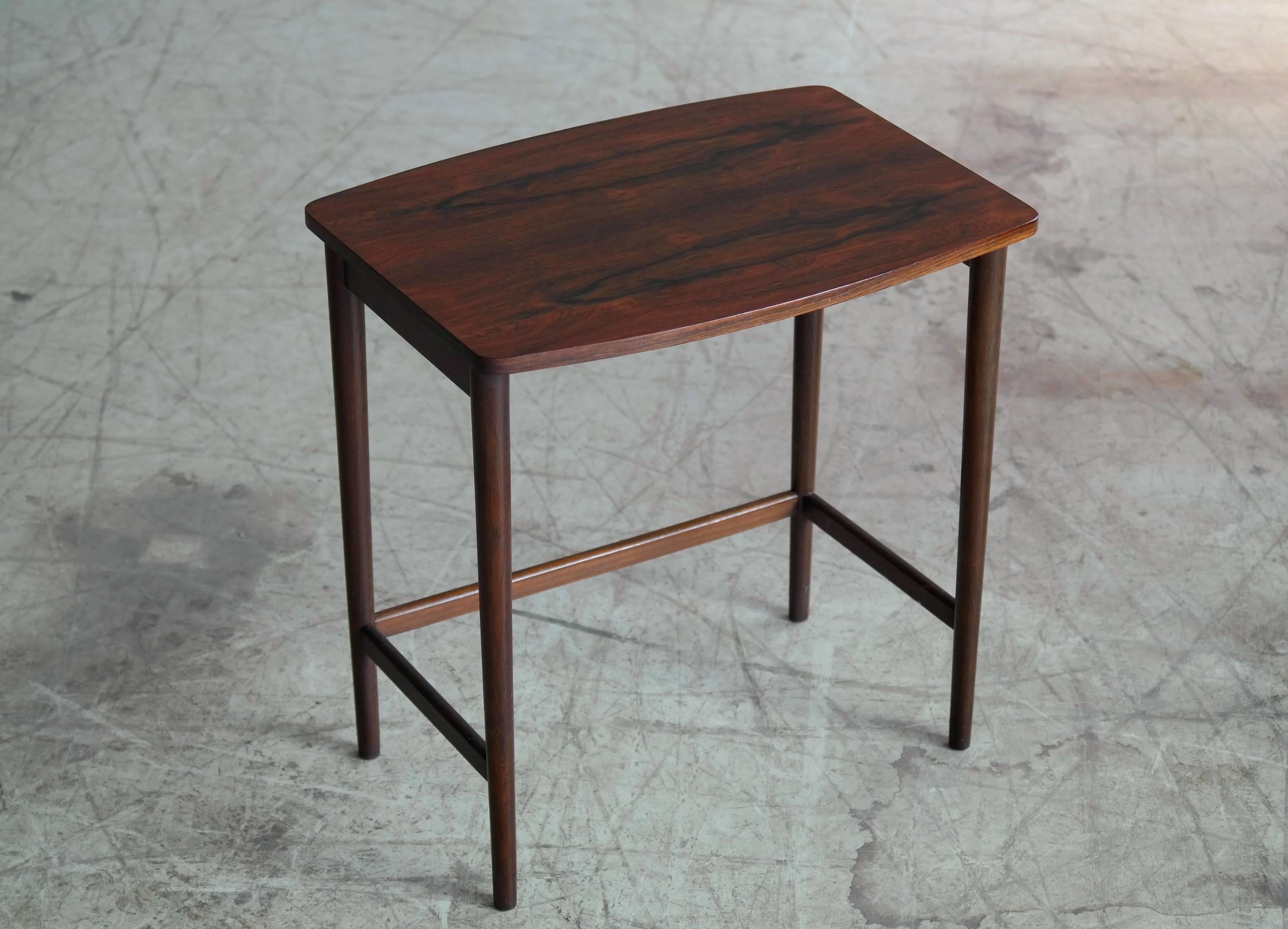 Danish Johannes Andersen Style Nesting or Stacking Tables in Rosewood