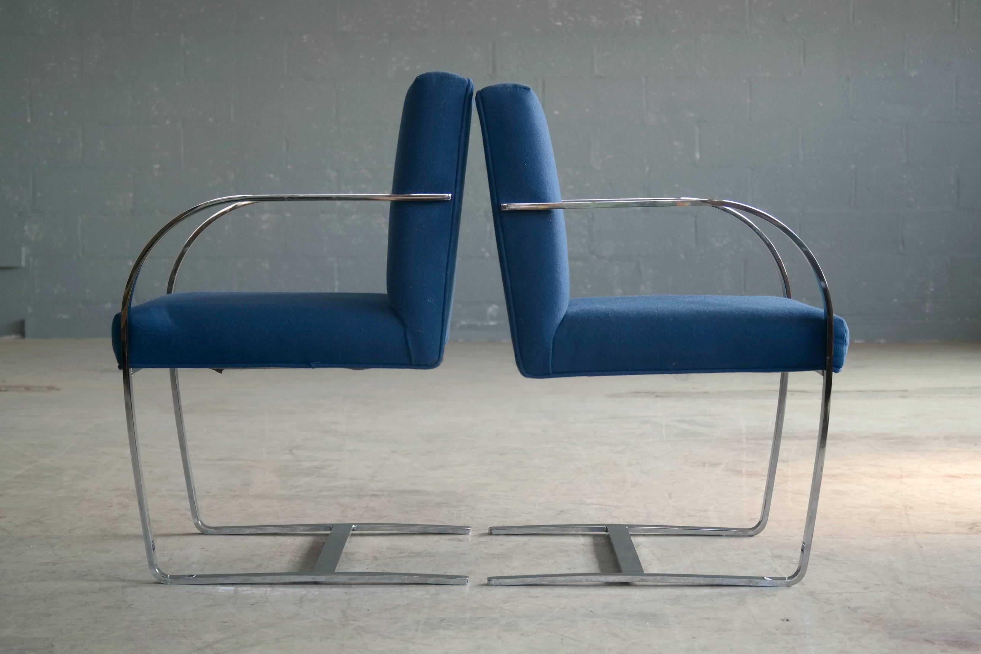 Mid-20th Century Pair of Brno Style Side Chairs in the Manner of Mies Van Der Rohe