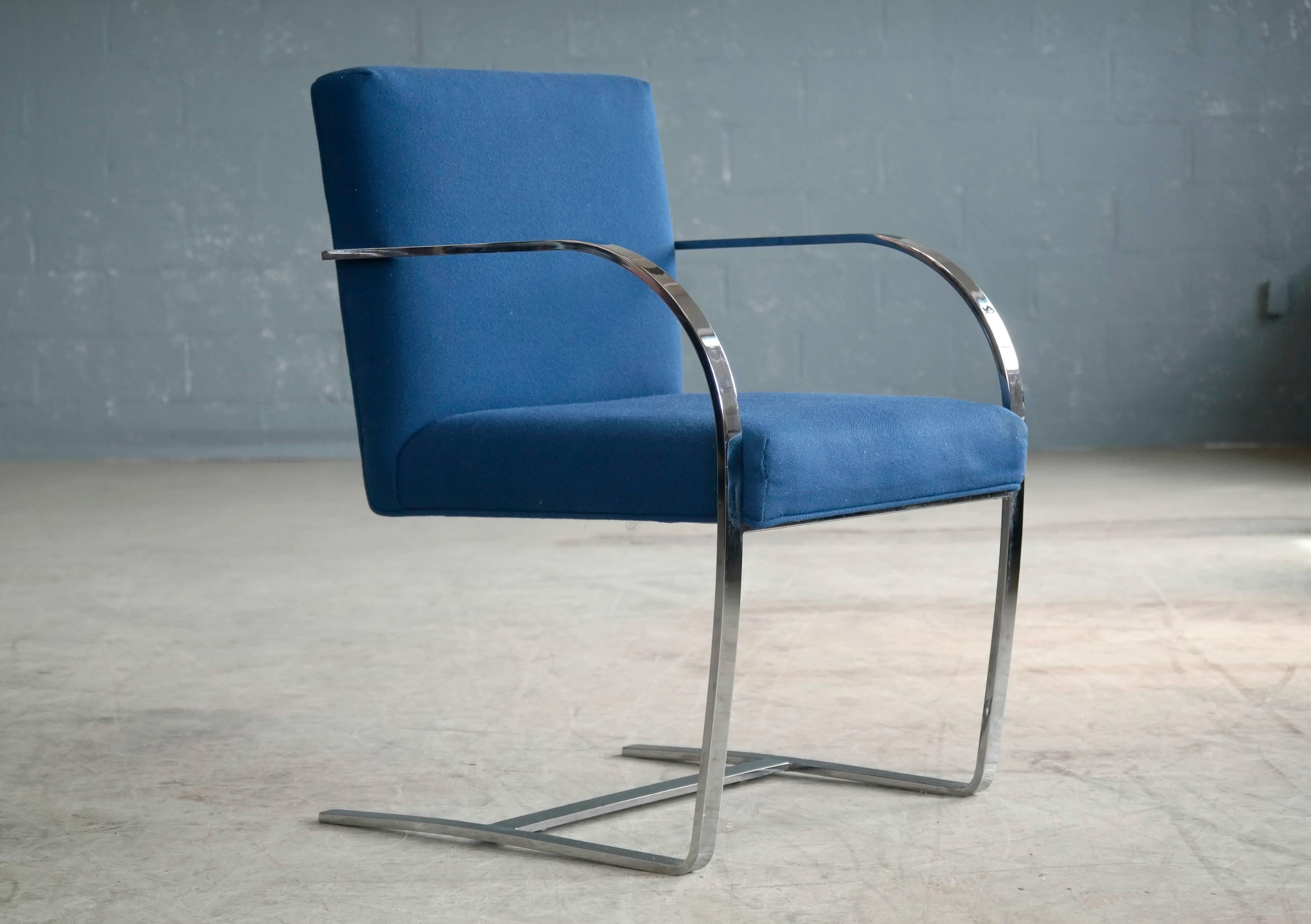Mid-Century Modern Pair of Brno Style Side Chairs in the Manner of Mies Van Der Rohe