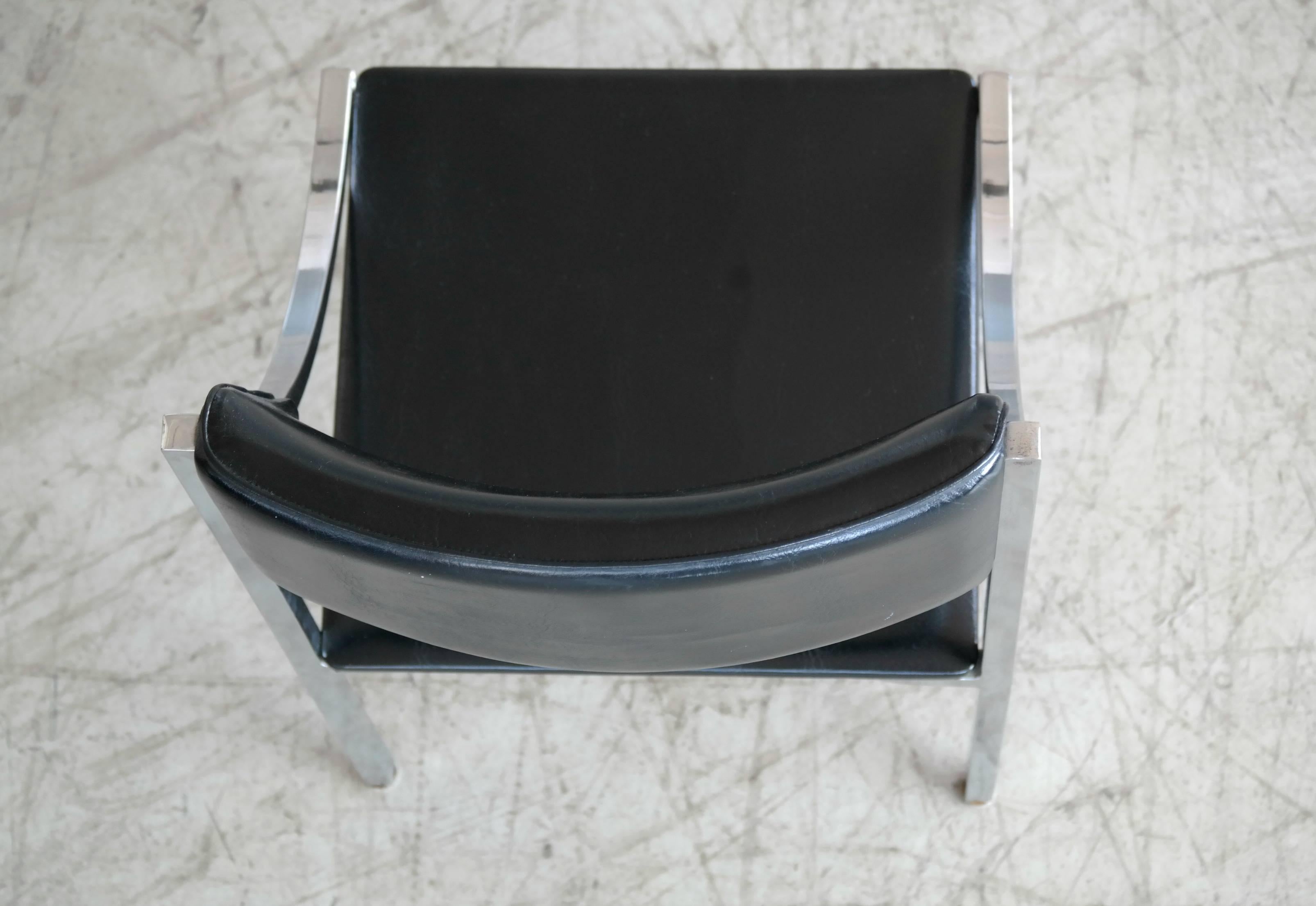 Mid-Century Modern Wolfgang Hoffmann Side Chair in Chrome and Vinyl for Howell Company
