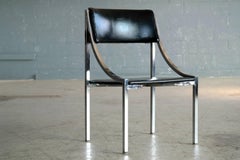Chaise d'appoint Wolfgang Hoffmann en chrome et vinyle pour Howell Company