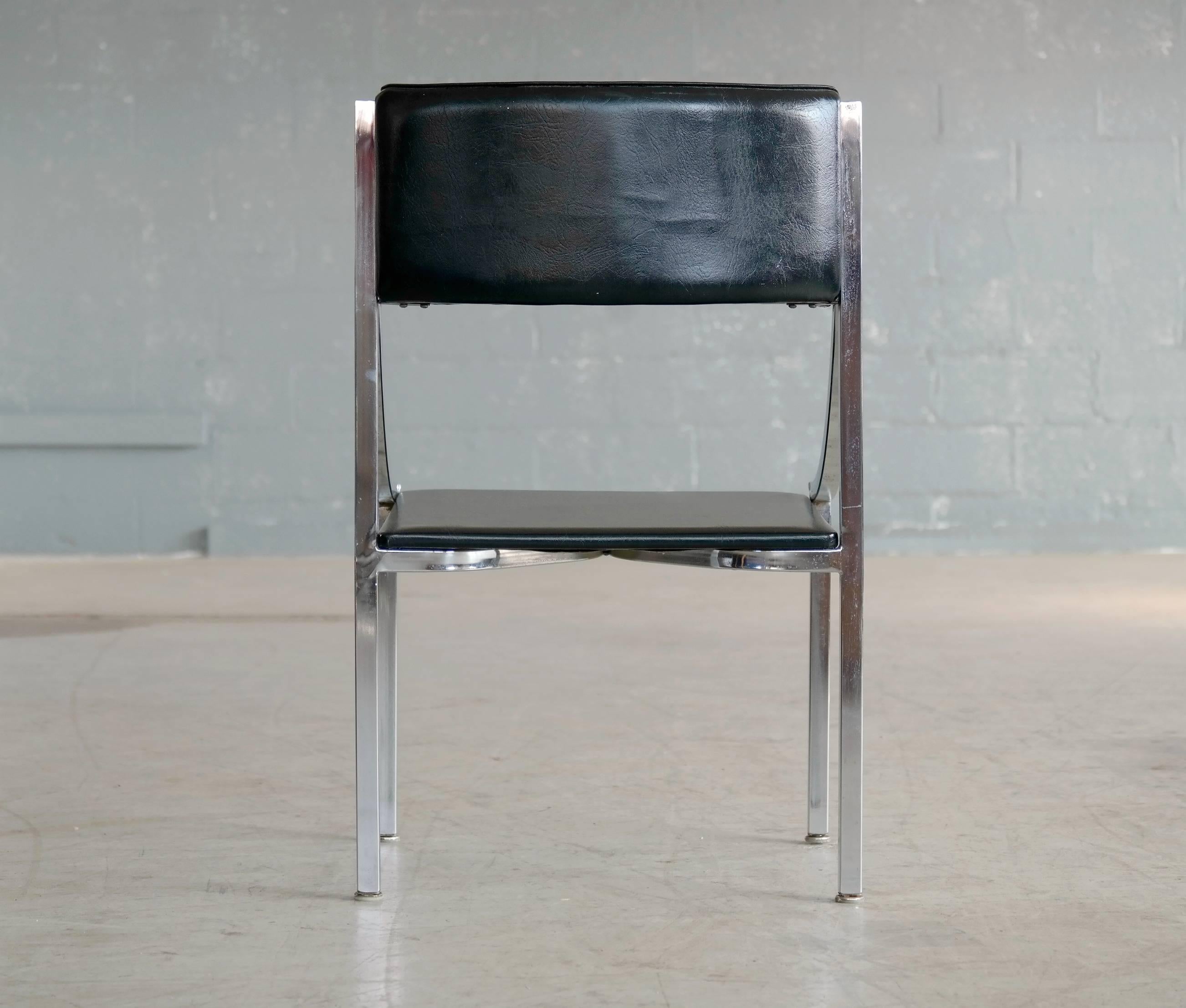 American Wolfgang Hoffmann Side Chair in Chrome and Vinyl for Howell Company