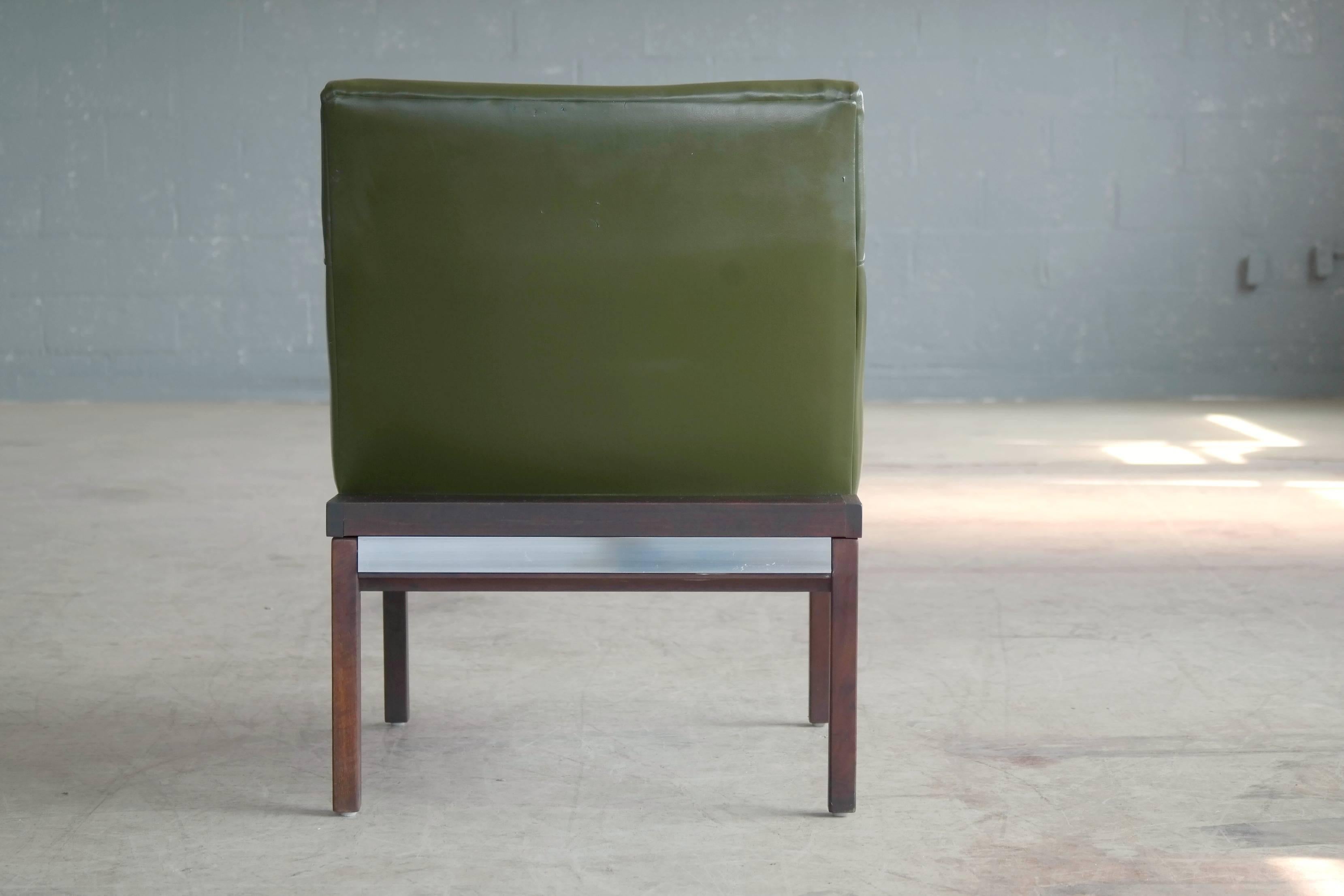 Arthur Umanoff Walnut and Aluminum Lounge Chair for Madison Furniture, 1950s 2