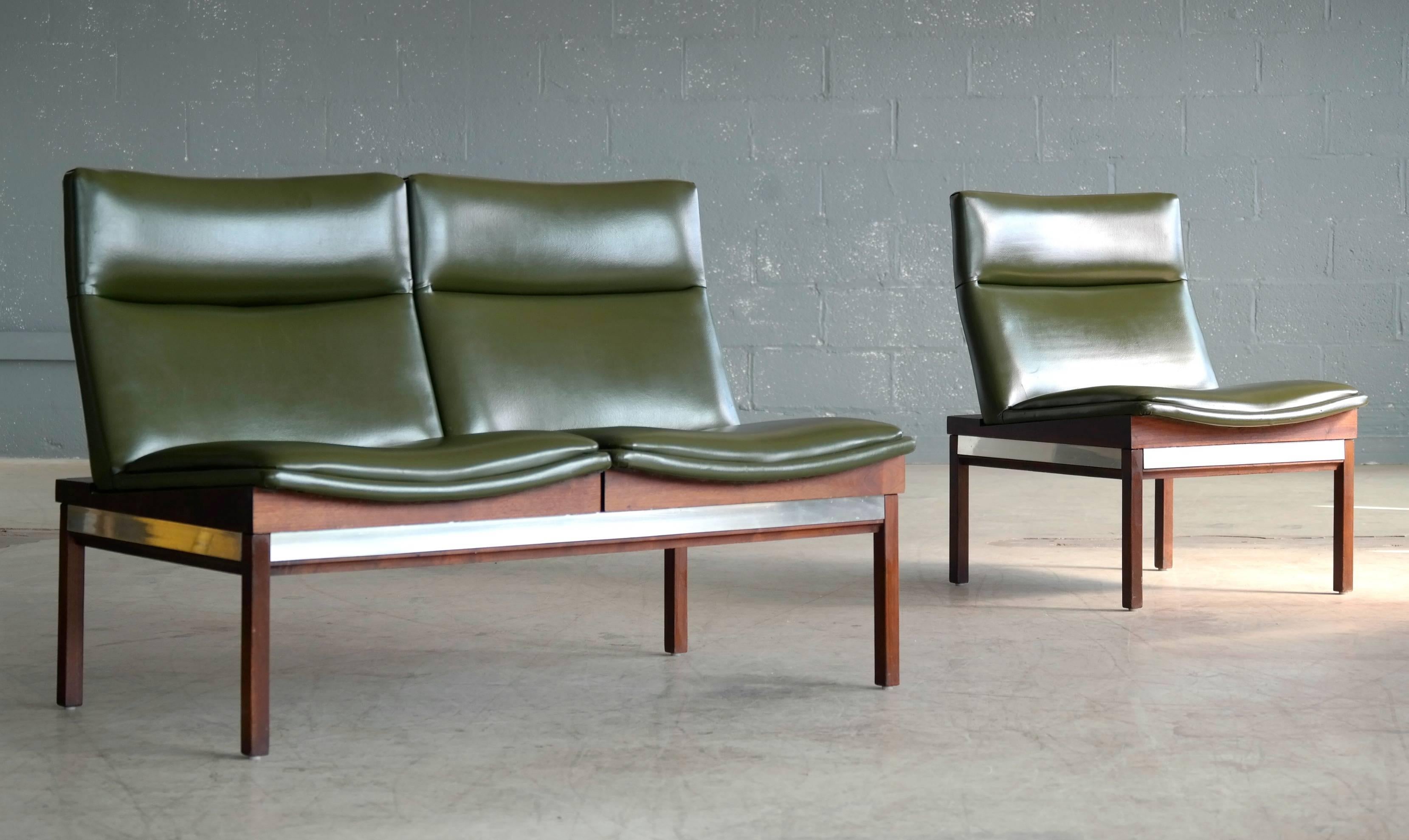 Mid-Century Modern Arthur Umanoff Walnut Modular Sofa and Chair Set for Madison Furniture, 1950s
