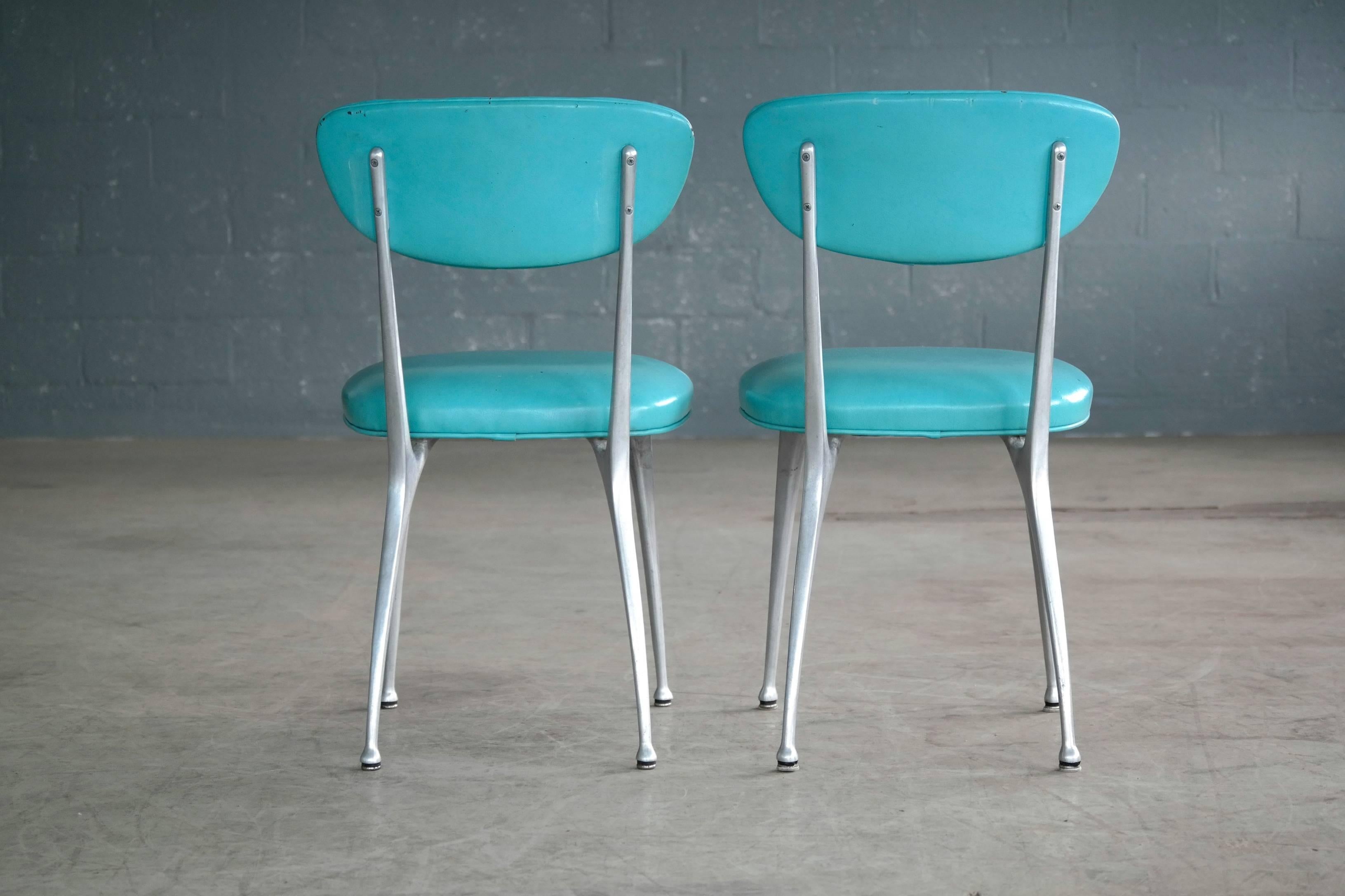 Aluminum Shelby Williams Set of Six Gazelle Dining Chairs
