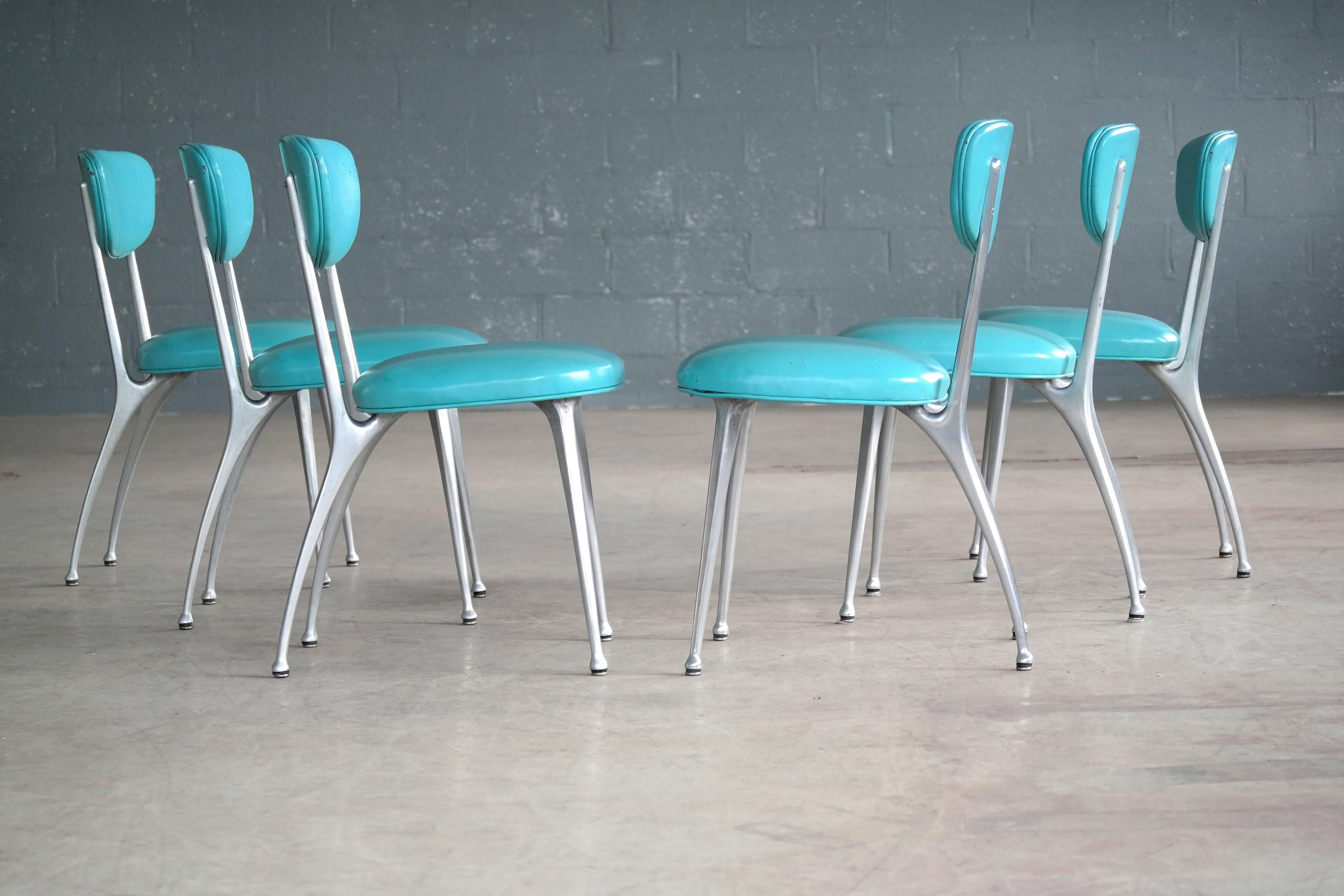 Mid-Century Modern Shelby Williams Set of Six Gazelle Dining Chairs