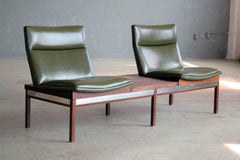 Arthur Umanoff Walnut Modular Sofa with Table for Madison Furniture, 1950s