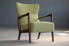 Soren Hansen Low-Back Open Armchair for Fritz Hansen Danish, Midcentury