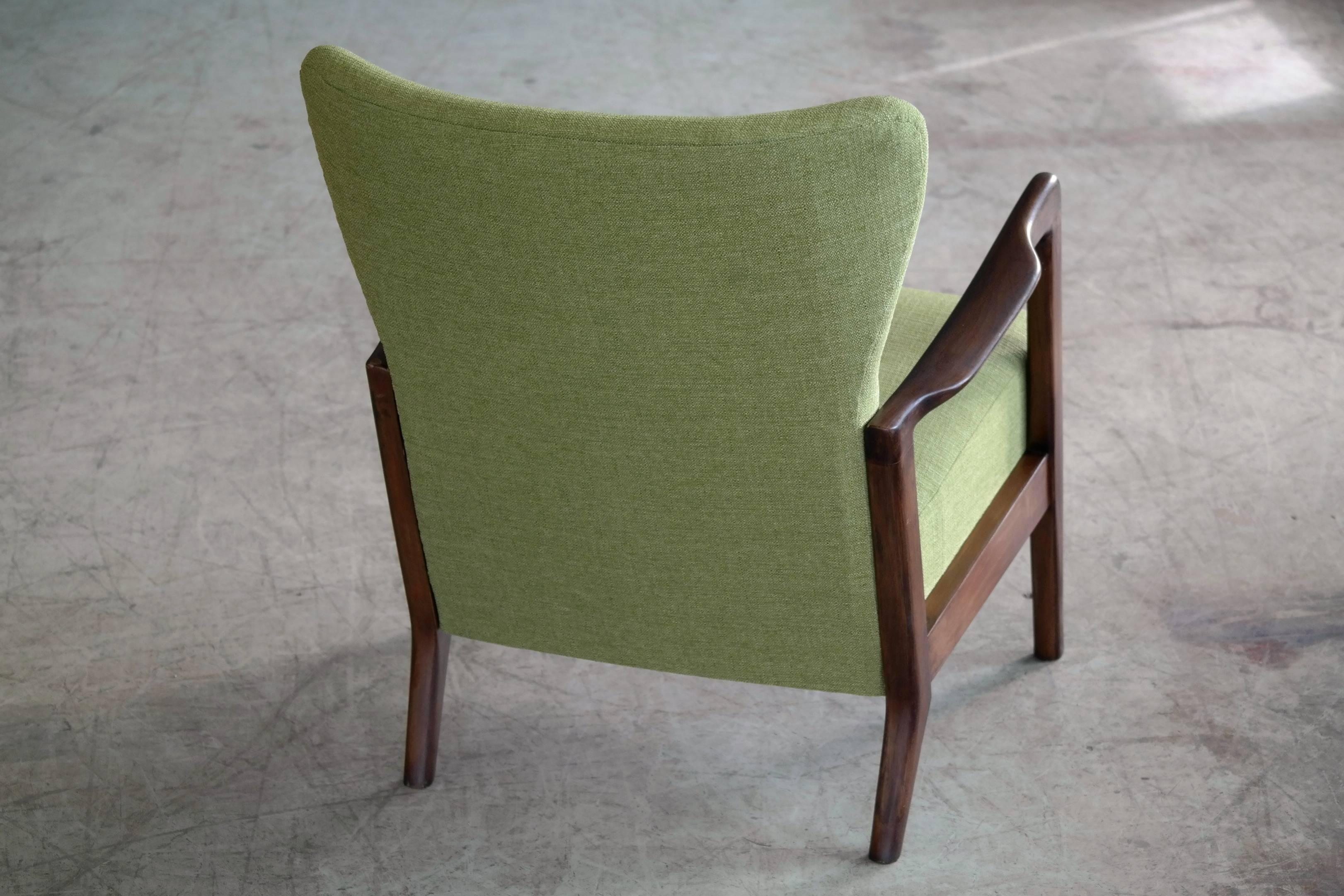 Soren Hansen Low-Back Open Armchair for Fritz Hansen Danish, Midcentury 3