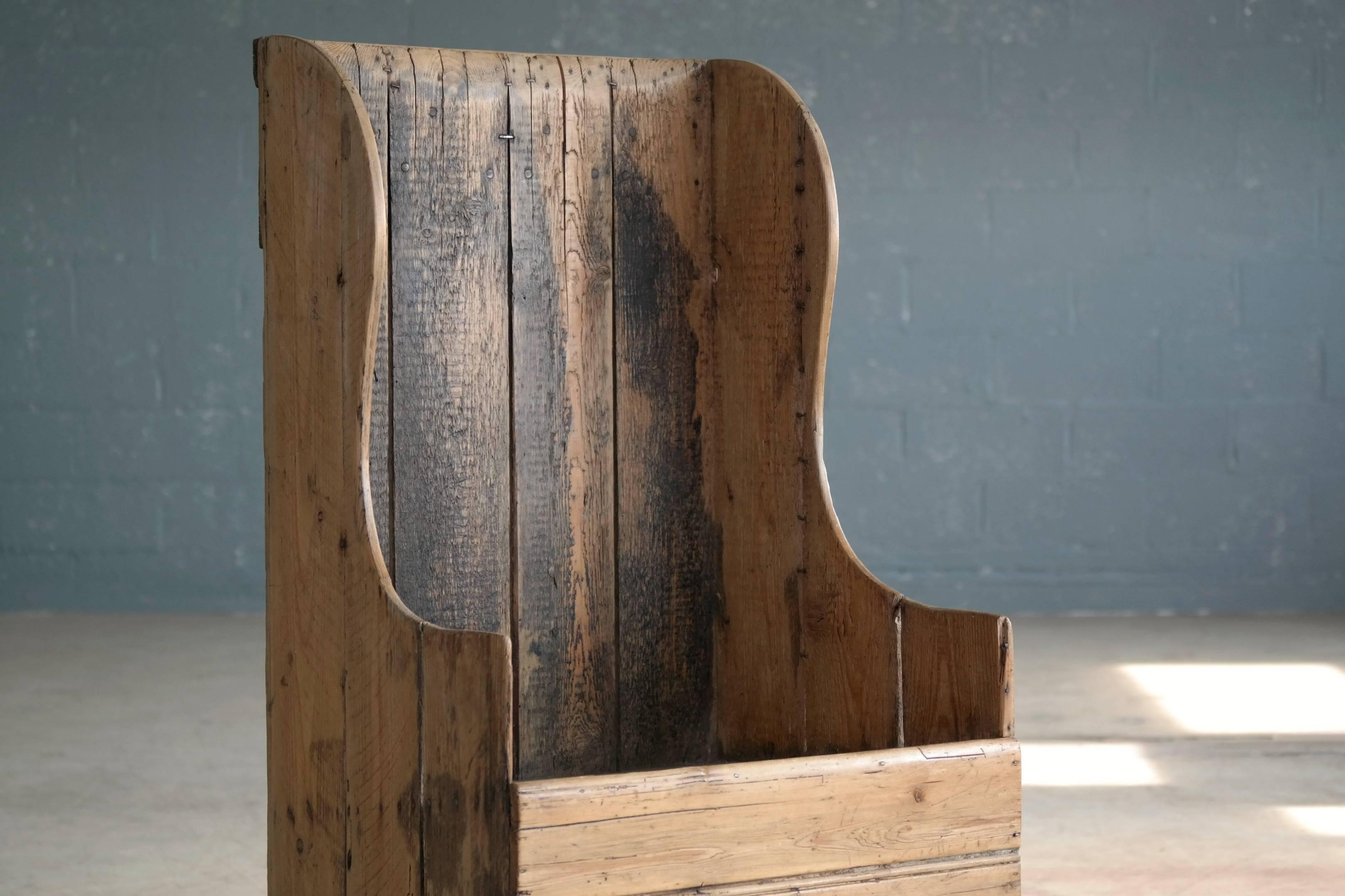 American Midcentury Pine Wood Crate Chair in the Manner of Gerrit Rietveld
