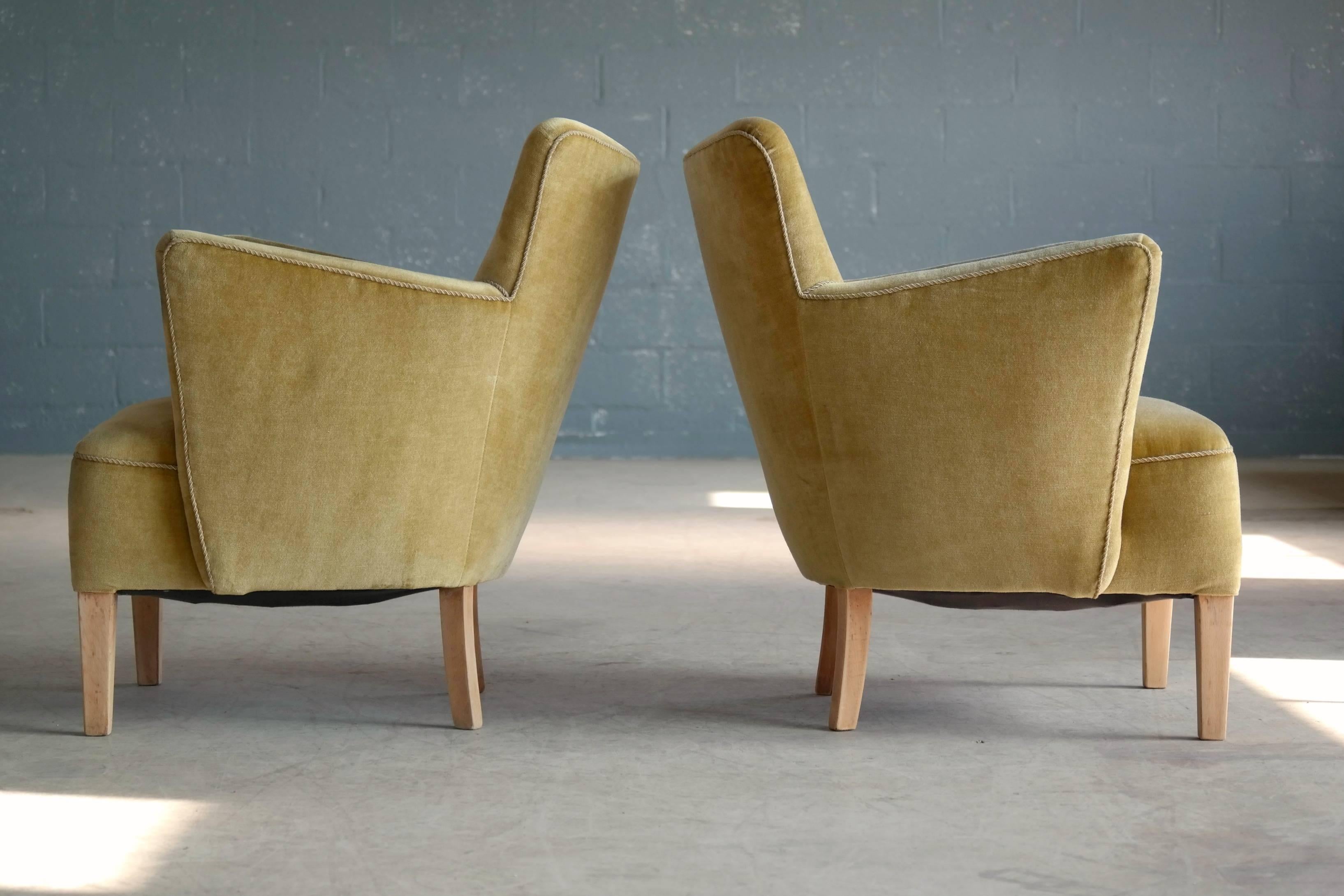 Pair of Fritz Hansen Style Small Scale Lounge Chairs Danish, Midcentury 2