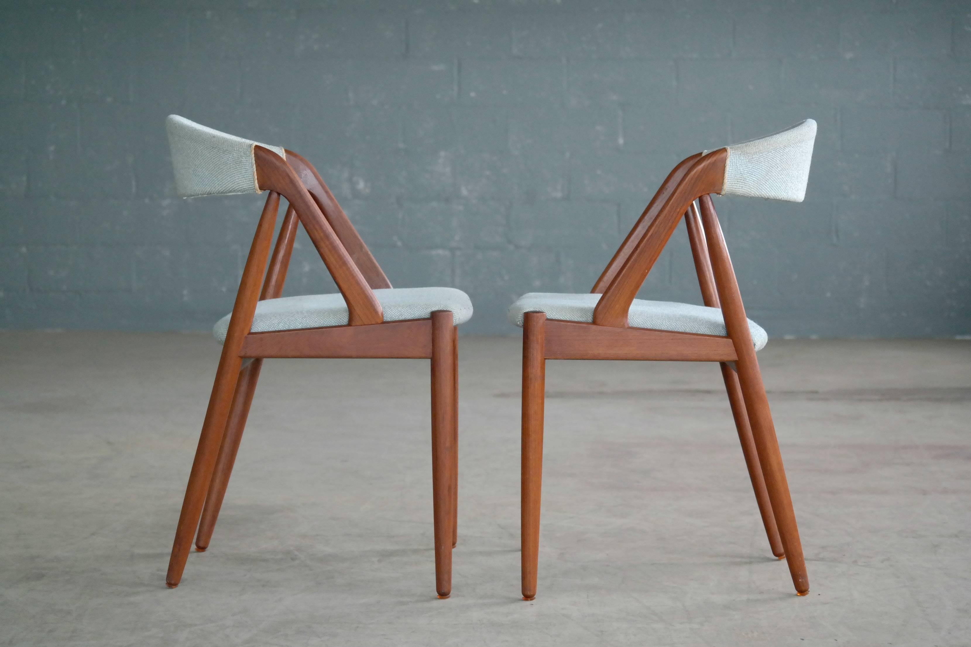 Danish Kai Kristiansen Six Mid-century Teak Dining Chairs Model 31 for Schou Andersen
