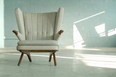 Hans Wegner Papa Bear Style Lounge Chair Model 91 by Sven Skipper 1960's