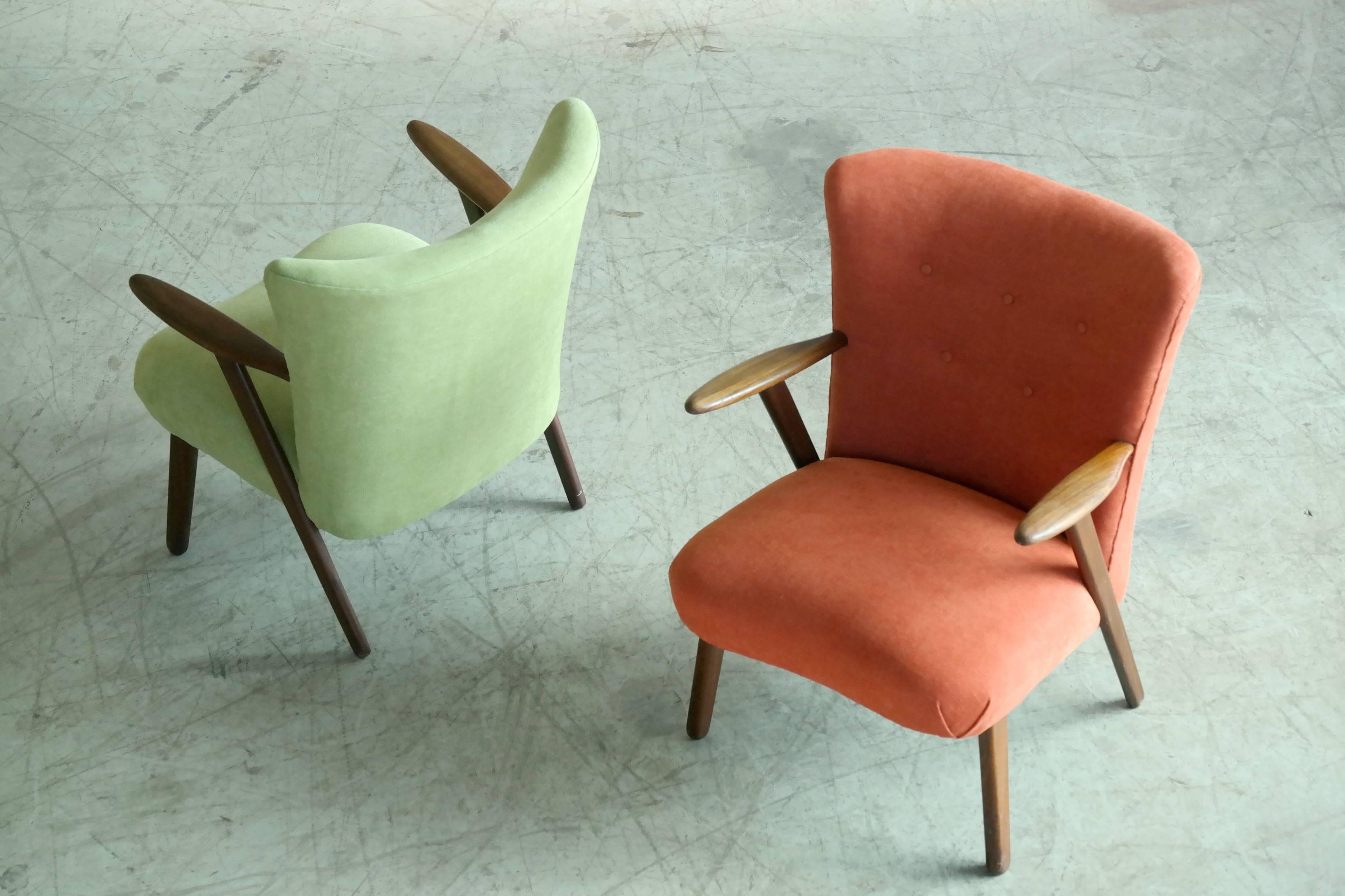 Kurt Olsen Style Danish 1950s Lounge or Cocktail Chairs in Teak 4