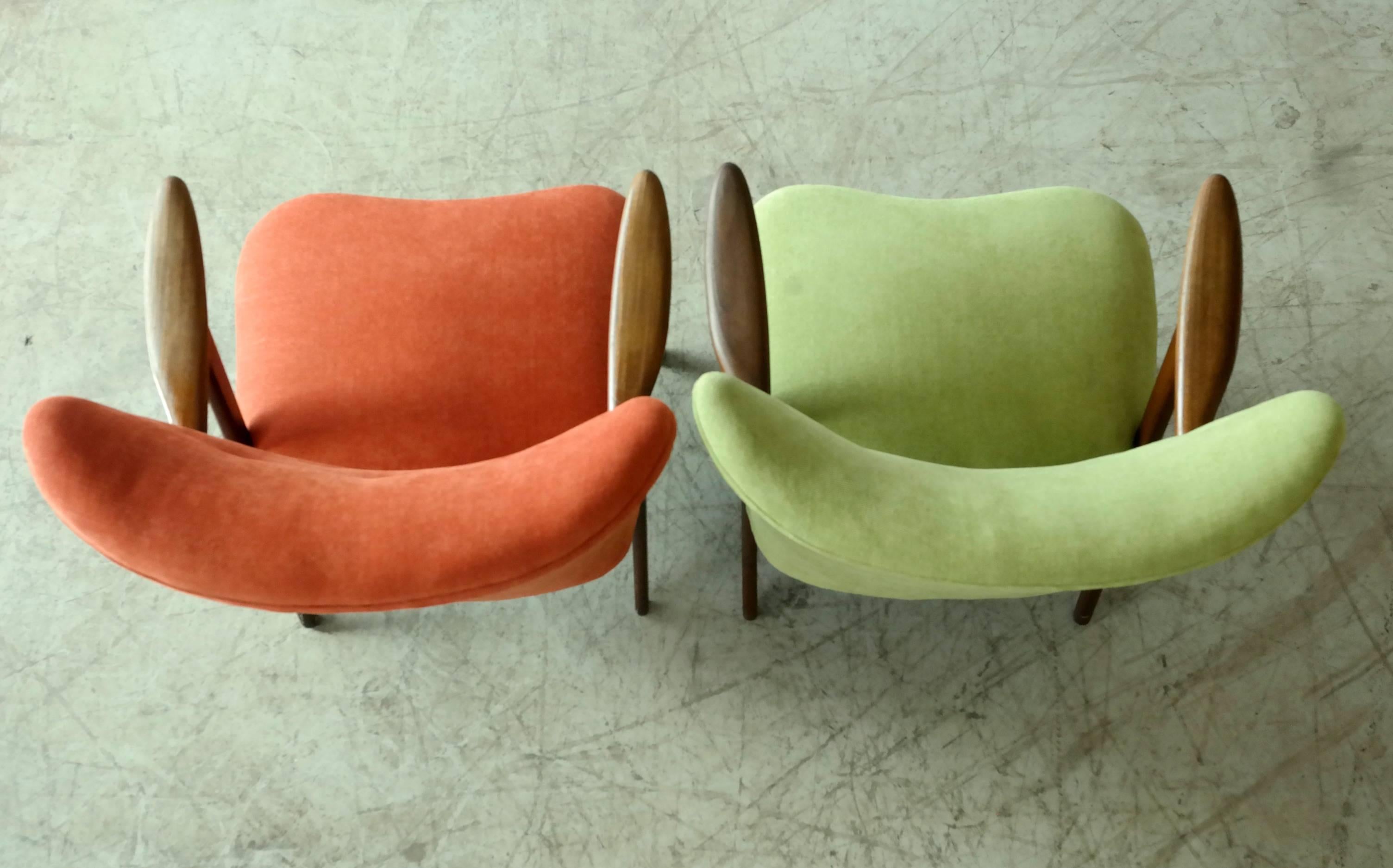 Kurt Olsen Style Pair of Danish 1950s Lounge or Cocktail Chairs in Teak 4