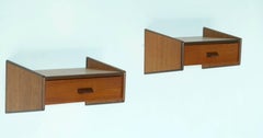 Pair of Danish Floating Nightstands or Shelves in Teak with Rosewood Edges