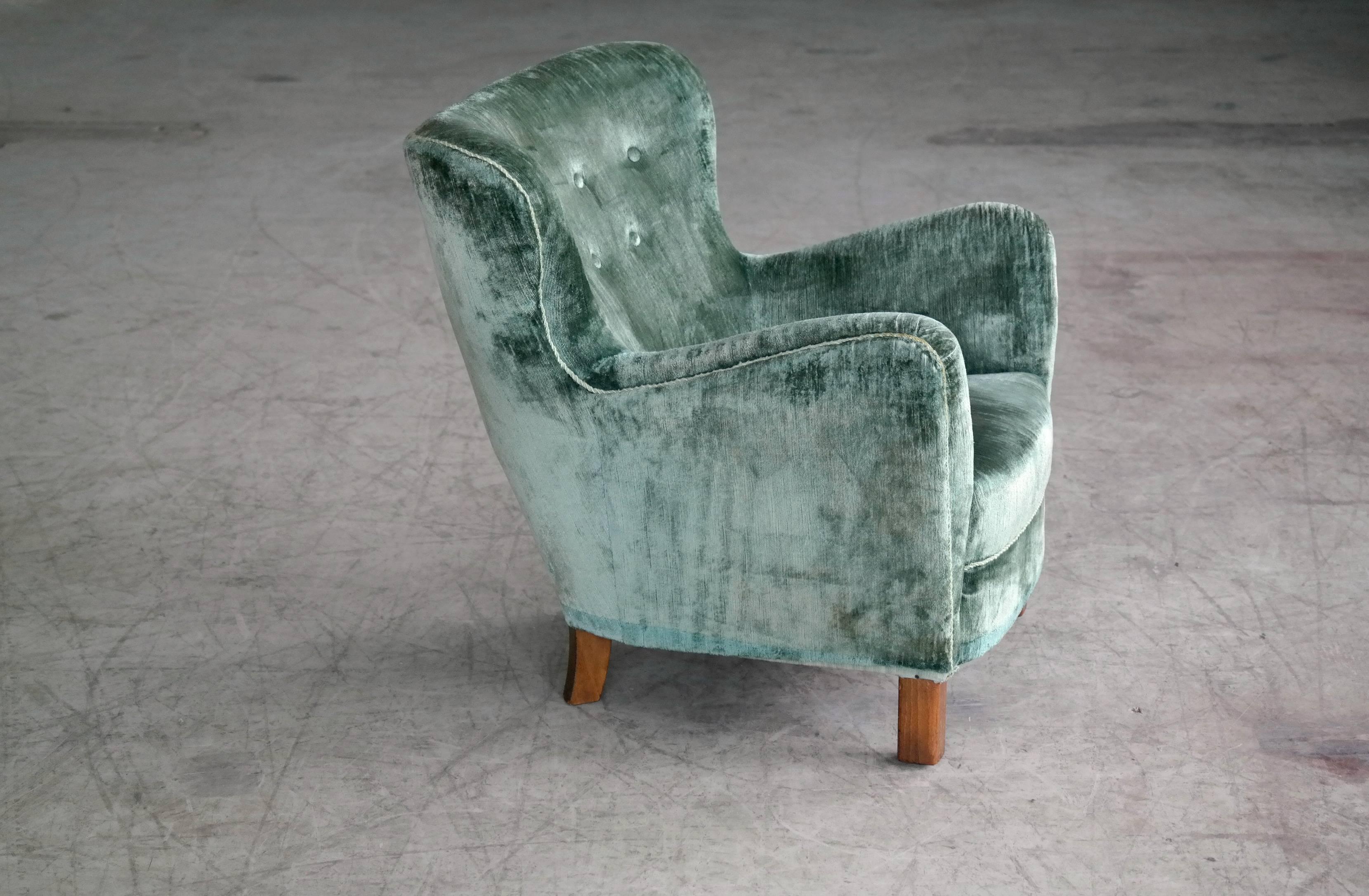 Mid-Century Modern Fritz Hansen Easy Chair Variant of Model 1669, Denmark, 1940s